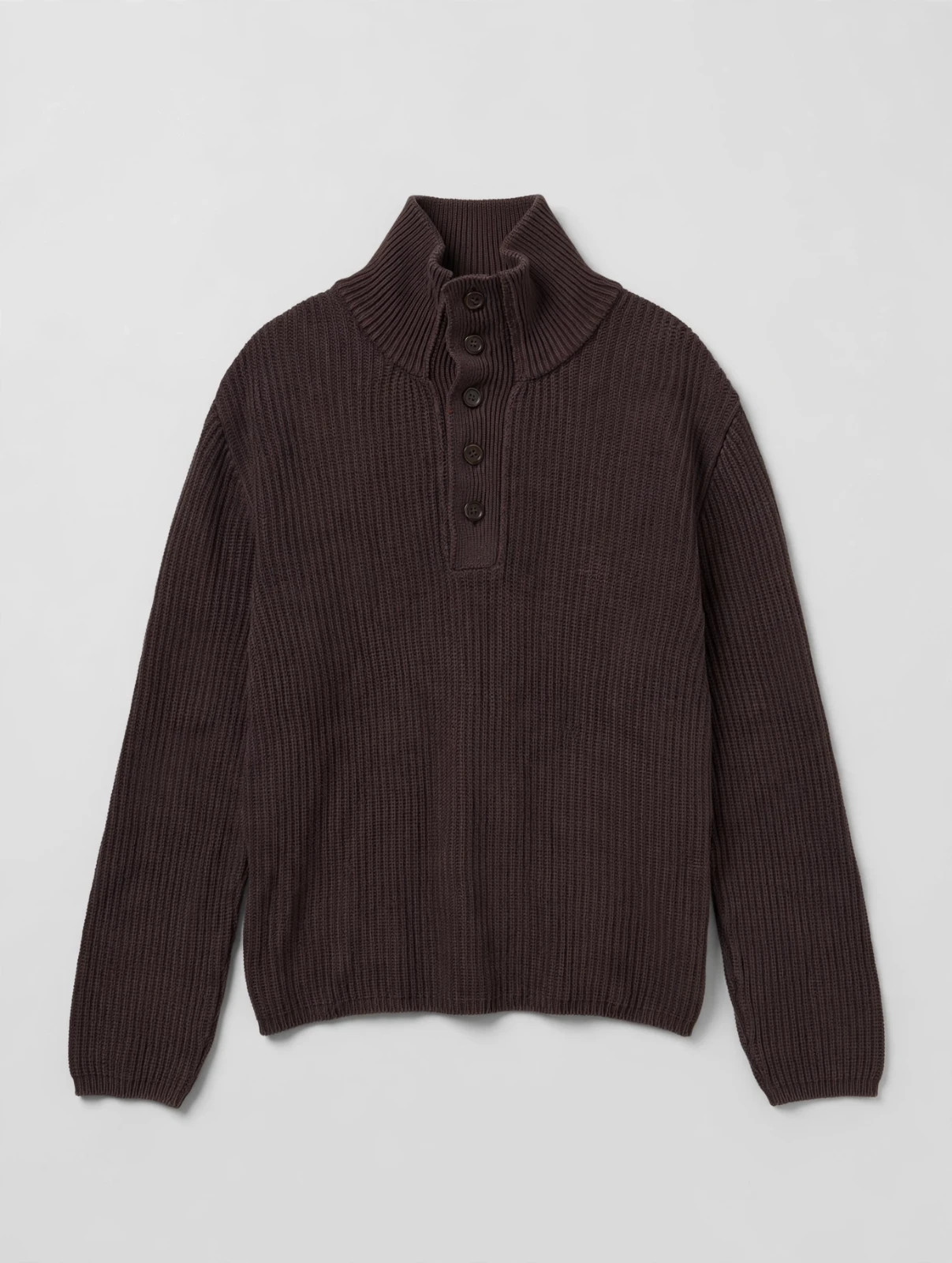 OUR LEGACY Navigator Polo Wet Bark Size 50 Brown Cotton Knit Sweater Portugal