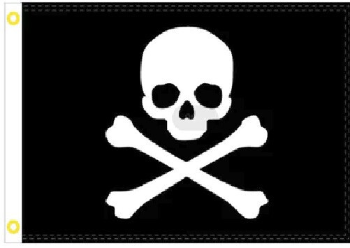 4X6 FT HUGE JOLLY ROGER PIRATE STACK JAW SKULL AND BONES FLAG BANNER 100D