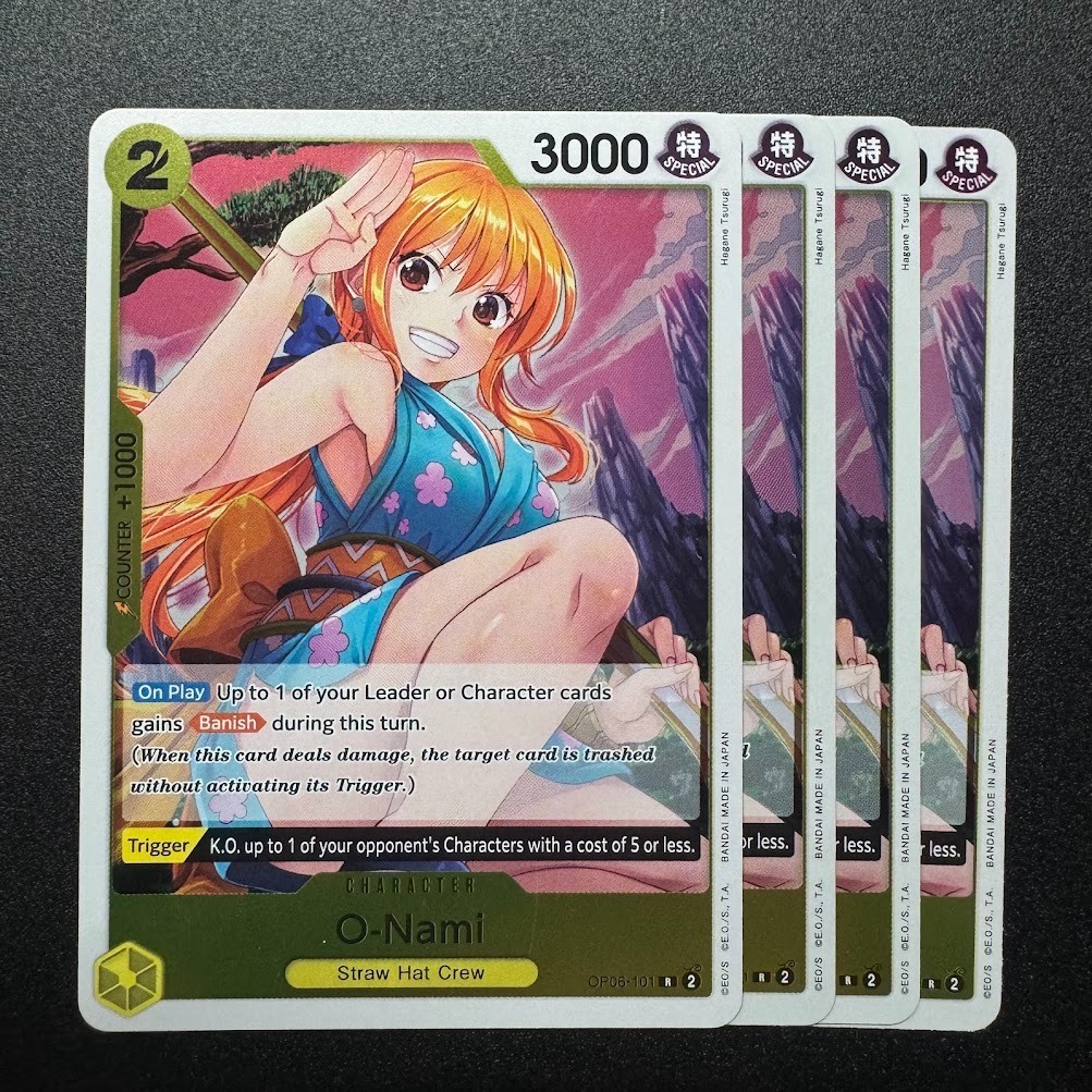 4x O-Nami OP06-101 - One Piece TCG English Playset Near Mint Nami 4x O-Nami OP06-101 - One Piece TCG English Playset Near Mint Nami