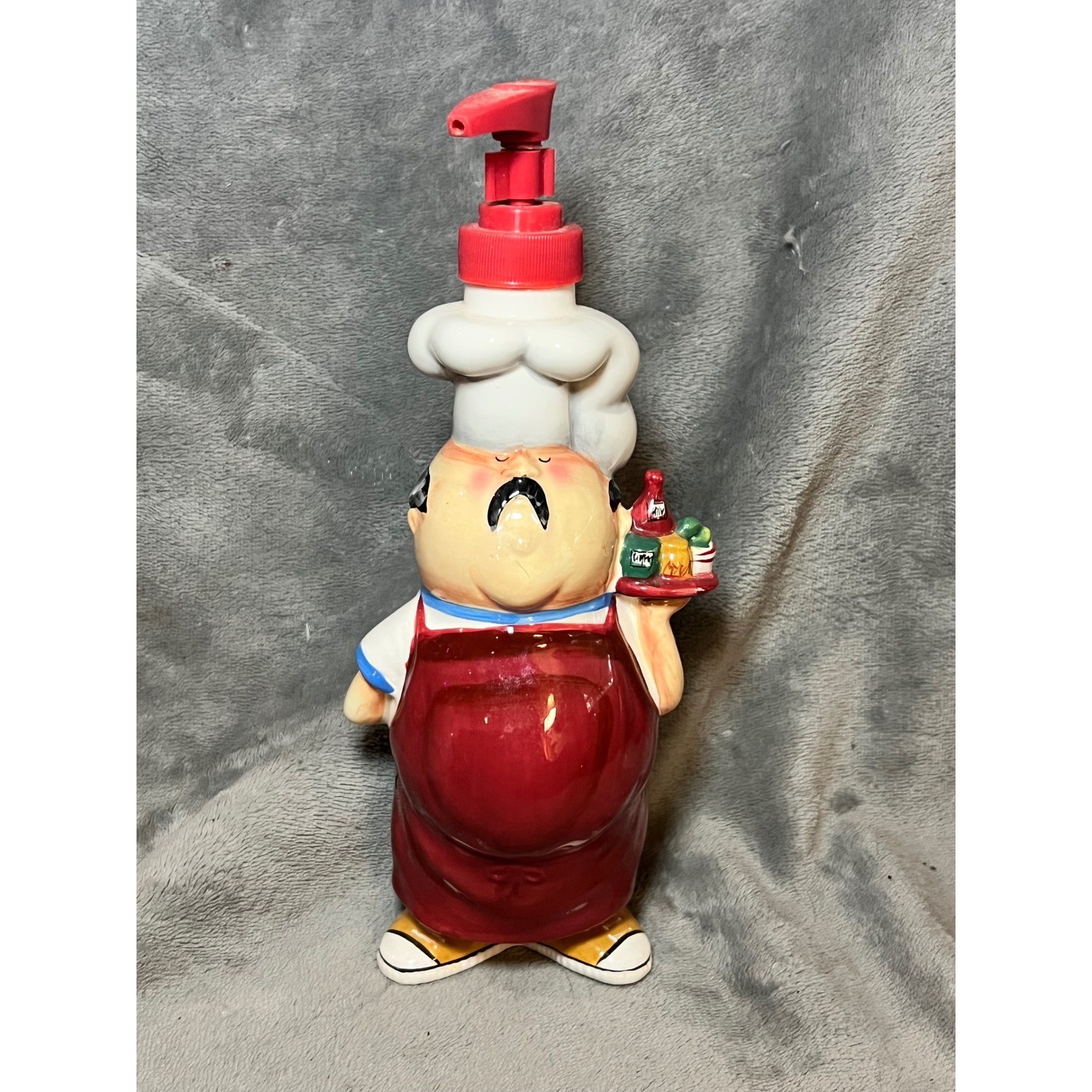Tracy Flickinger CIC Chef Soap Dispenser Ceramic Whimsical Kitchen Decor