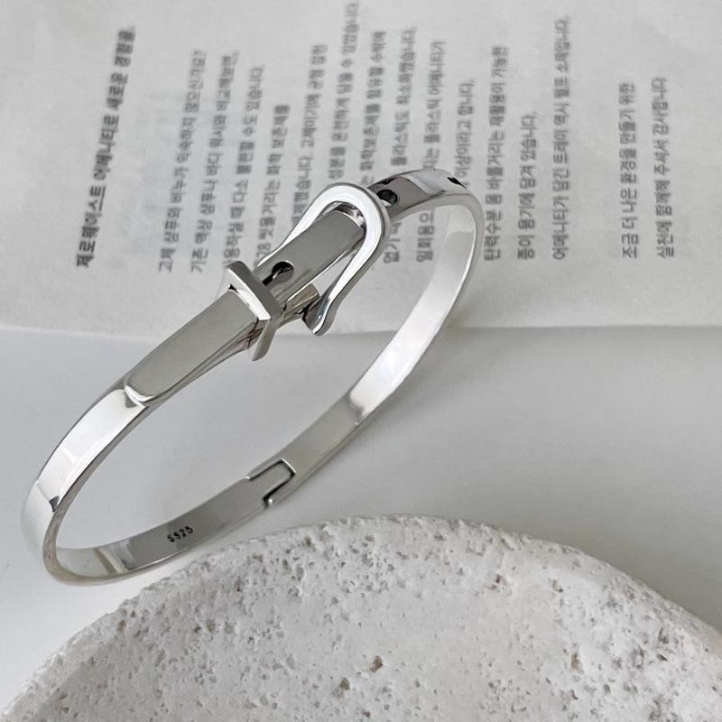 925 Sterling Silver Belt Buckle Bangle Bracelet Vintage Punk Cuff for Women 925 Sterling Silver Belt Buckle Bangle Bracelet Vintage Punk Cuff for Women
