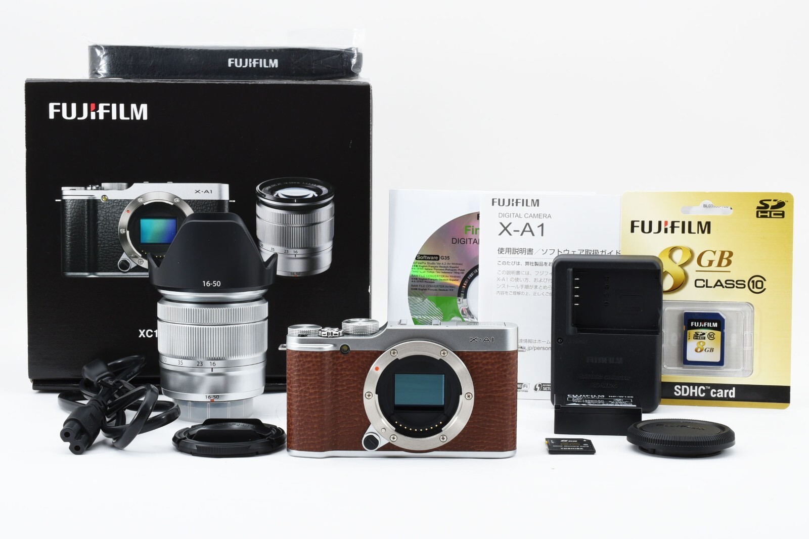 US 1-Yr Warranty [A UNUSED] FujiFilm X-A1 16.3MP Brown Digital Camera 16-50mm