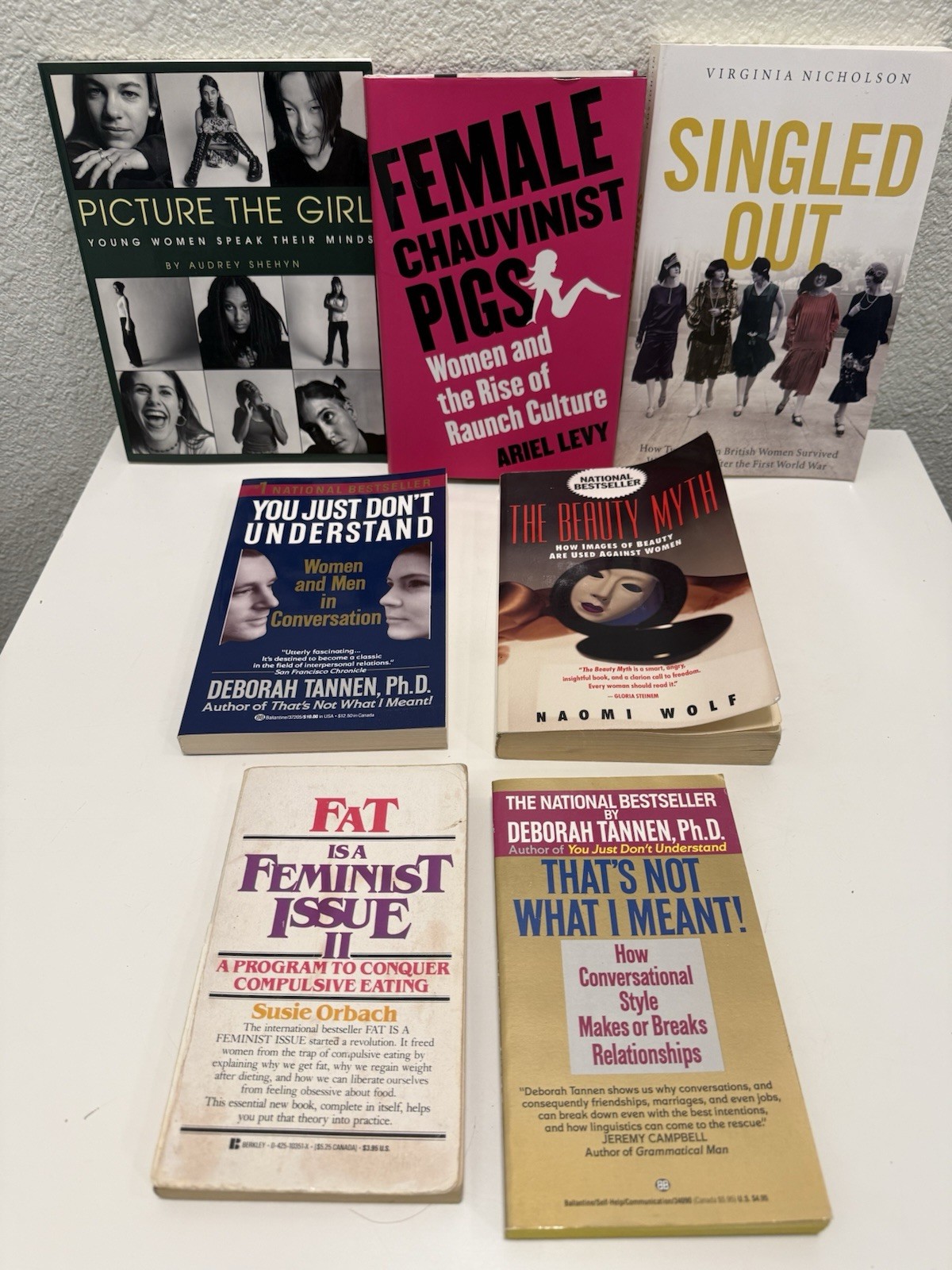 Feminism Women’s Studies 7 Book Lot Beauty Myth Ariel Levy Gender Tannen
