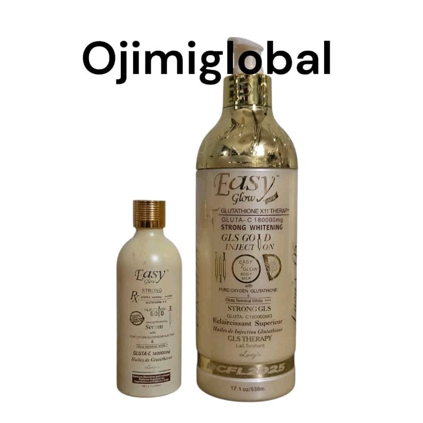 Authentic Easy Glow Gold Glutathione Strong Body Lotion 538ml, Serum 