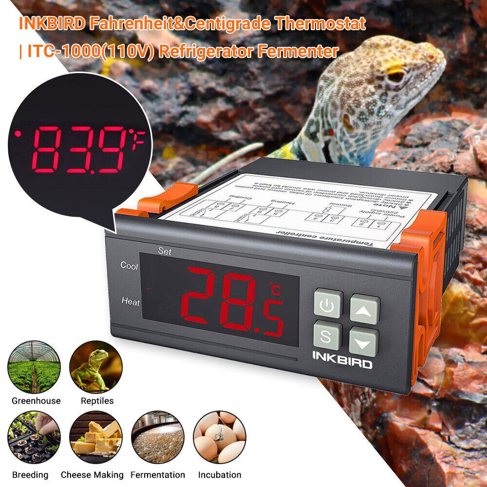 Inkbird Cooler Heater Temperature Controller 110V Smart Thermostat -50-210°F C/F