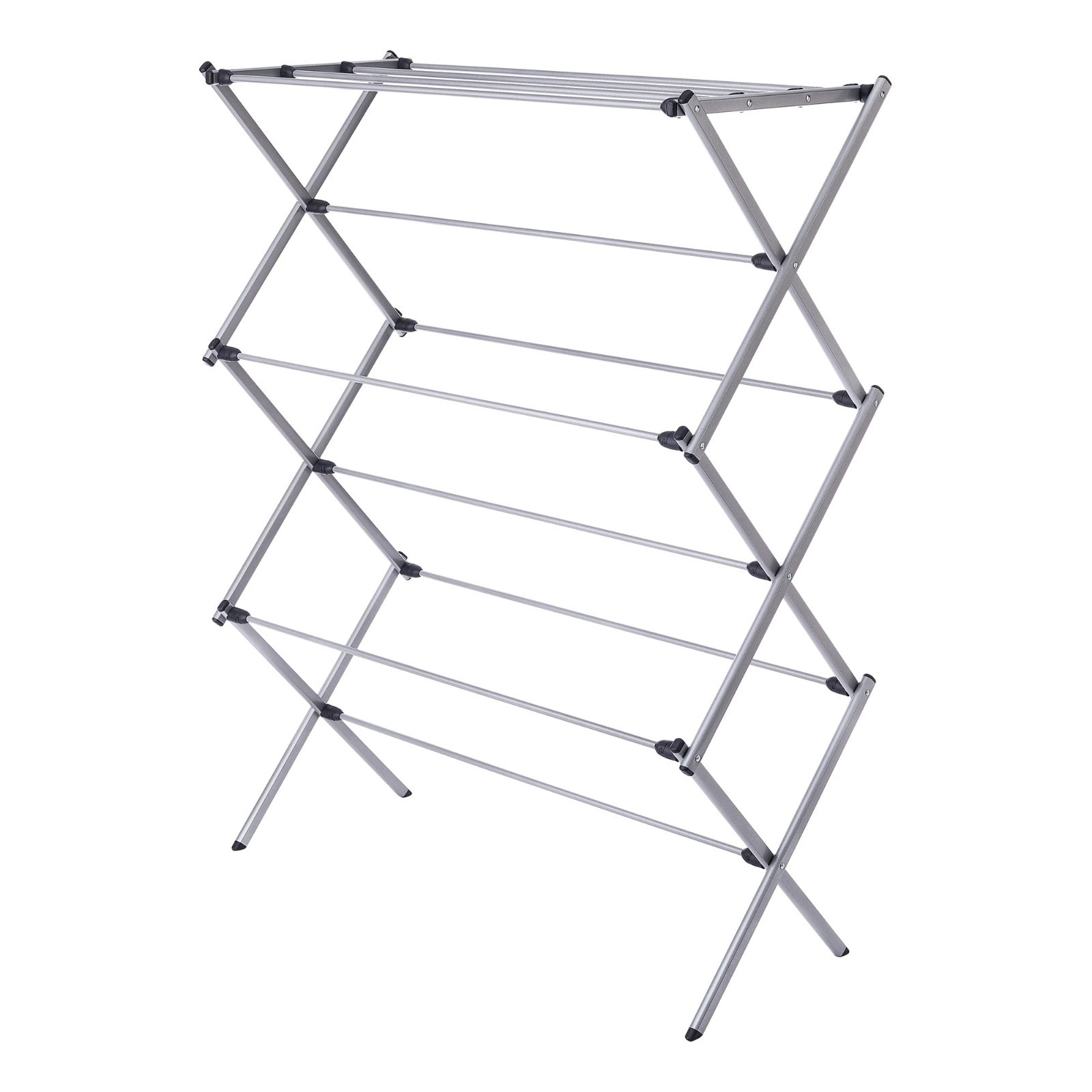 Mainstays Oversized 7-Tier Steel Clothes Drying Rack Folding Laundry Rack Silver