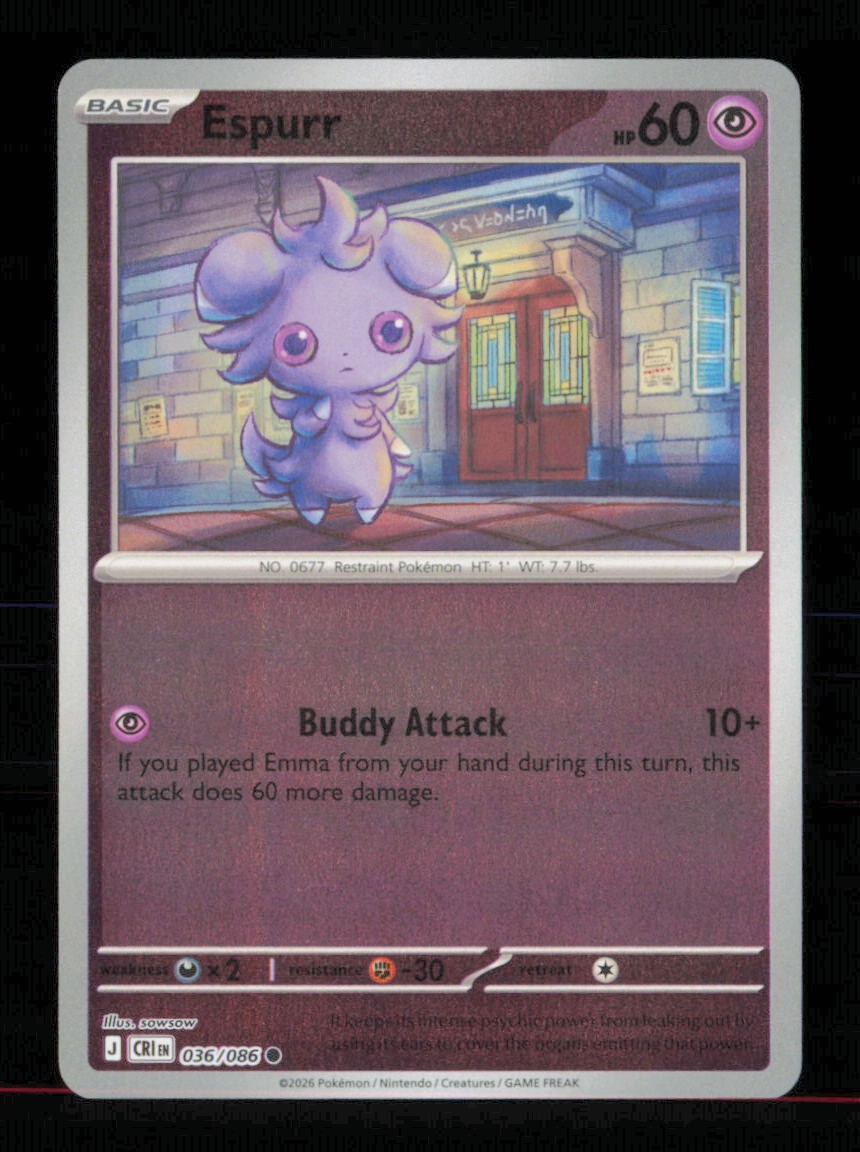 Espurr 036/086 Common Chaos Rising Pokemon Reverse Holo Near Mint Espurr 036/086 Common Chaos Rising Pokemon Reverse Holo Near Mint