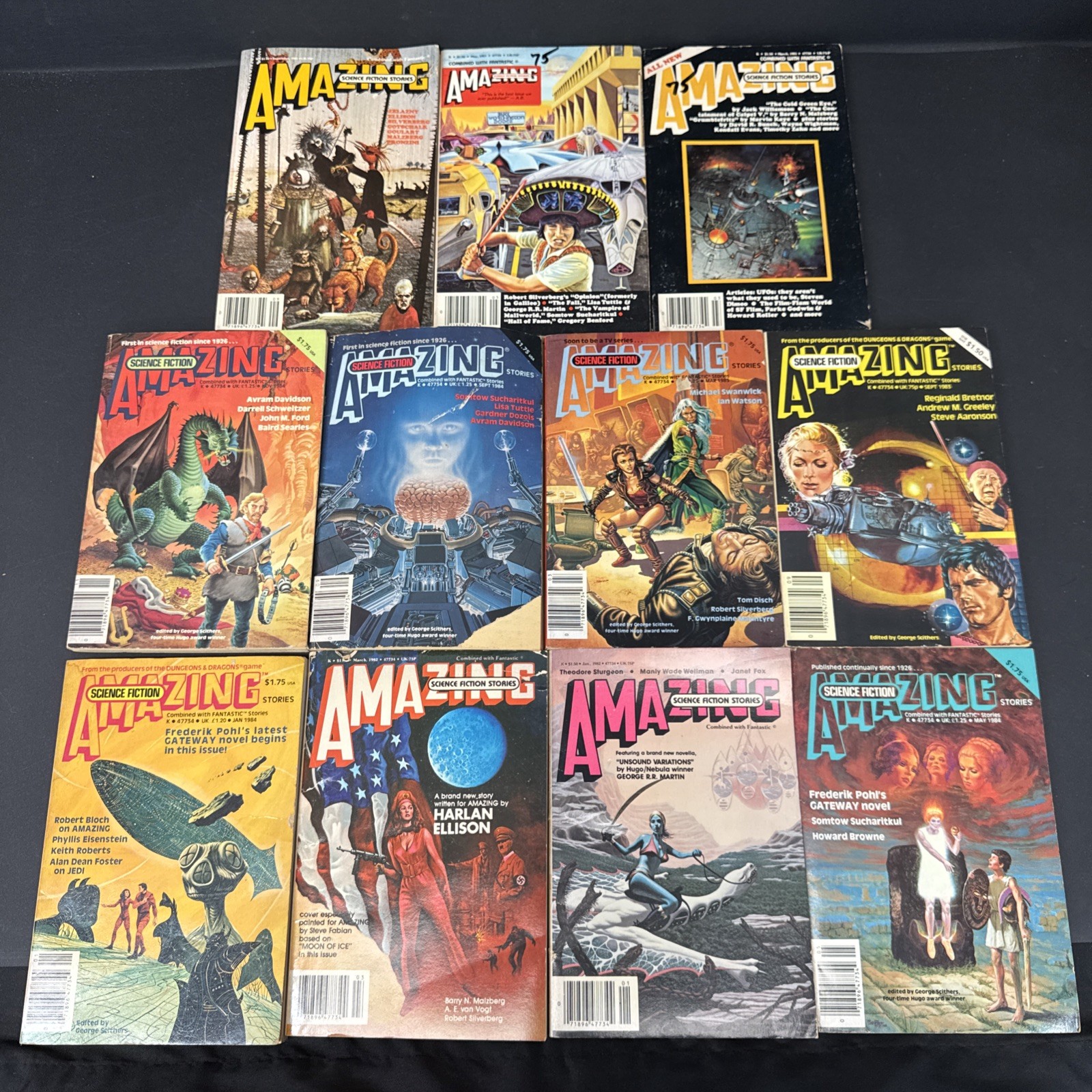 Vintage Amazing/Fantastic Science Fiction Stories/ Lot Of 11 Books 1980s Vintage Amazing/Fantastic Science Fiction Stories/ Lot Of 11 Books 1980s