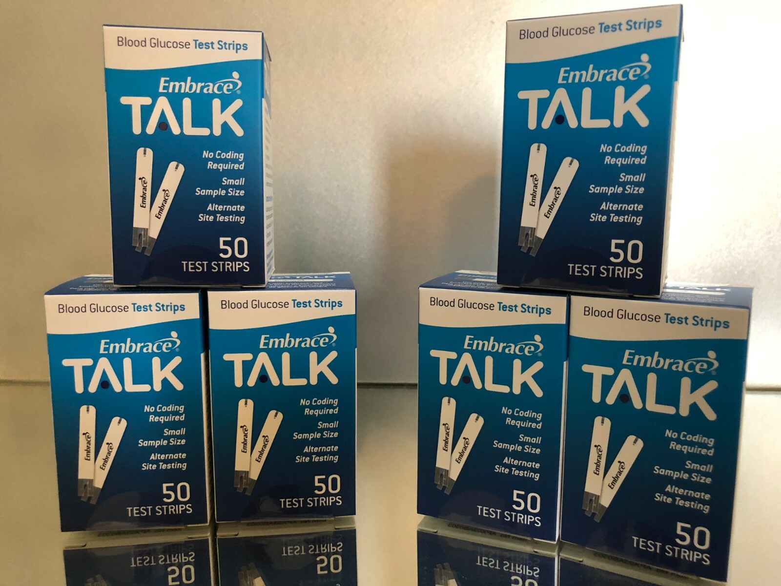 Embrace TALK Blood Glucose Test Strips 300 Qty. Exp 07/2027 Embrace TALK Blood Glucose Test Strips 300 Qty. Exp 07/2027
