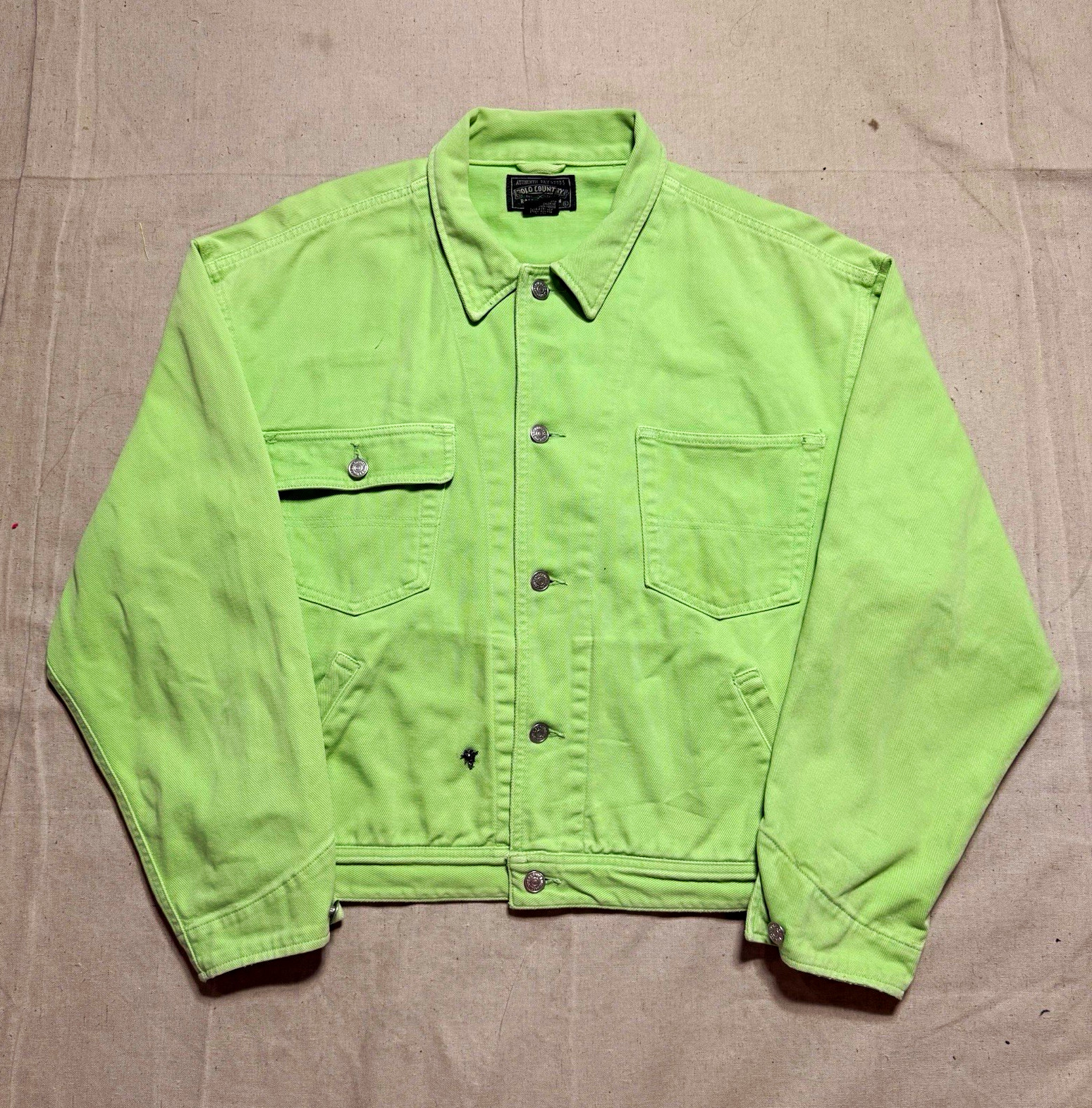 VINTAGE MADE IN USA POLO COUNTRY BY RALPH LAUREN MINT GREEN DENIM JACKET (L) VINTAGE MADE IN USA POLO COUNTRY BY RALPH LAUREN MINT GREEN DENIM JACKET (L)