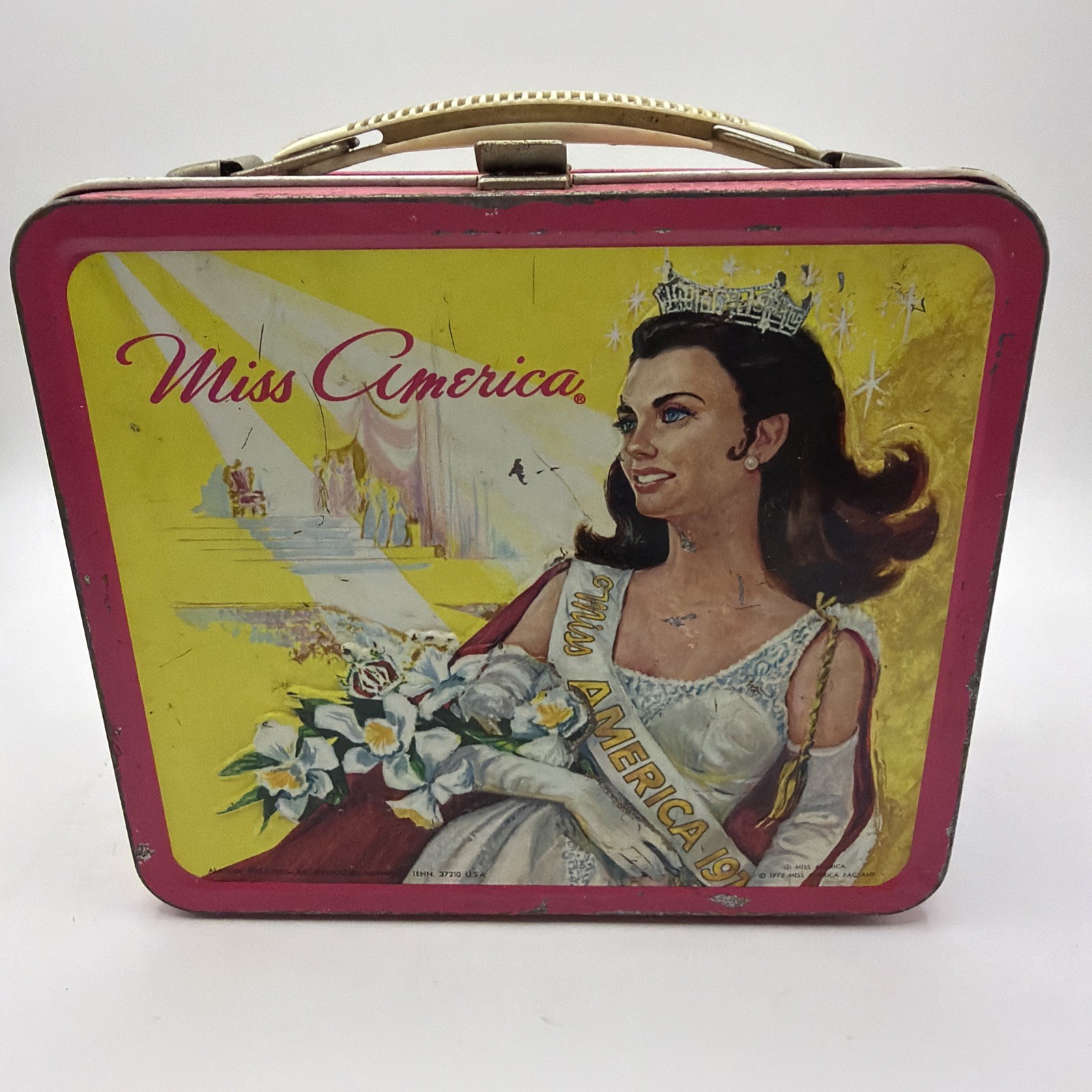 Vintage 1972 Aladdin Miss America Pageant Metal Lunchbox No Thermos. Nice Vintage 1972 Aladdin Miss America Pageant Metal Lunchbox No Thermos. Nice