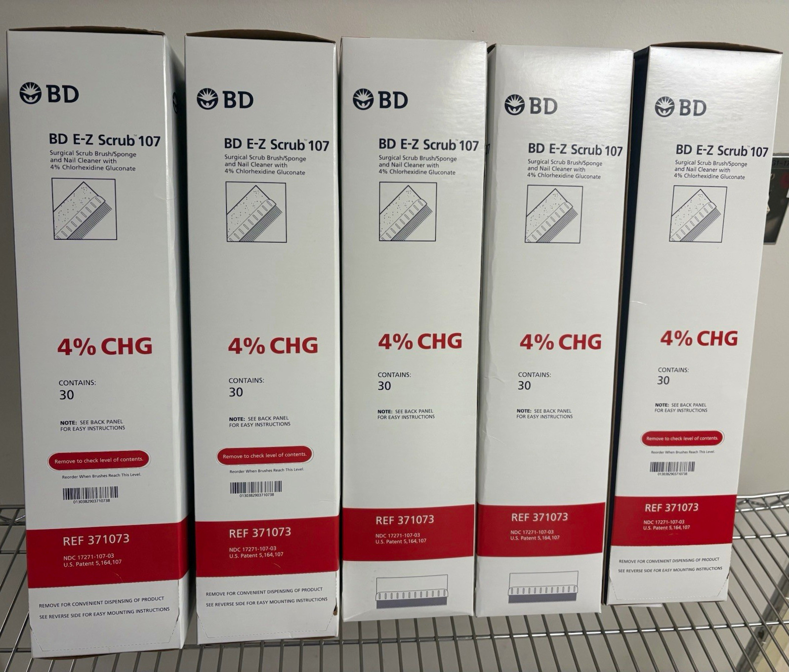 BD E-Z Scrub 107 4% CHG Surgical Scrub Brush/Sponge Nail Cleaner 5 boxes of 30 BD E-Z Scrub 107 4% CHG Surgical Scrub Brush/Sponge Nail Cleaner 5 boxes of 30