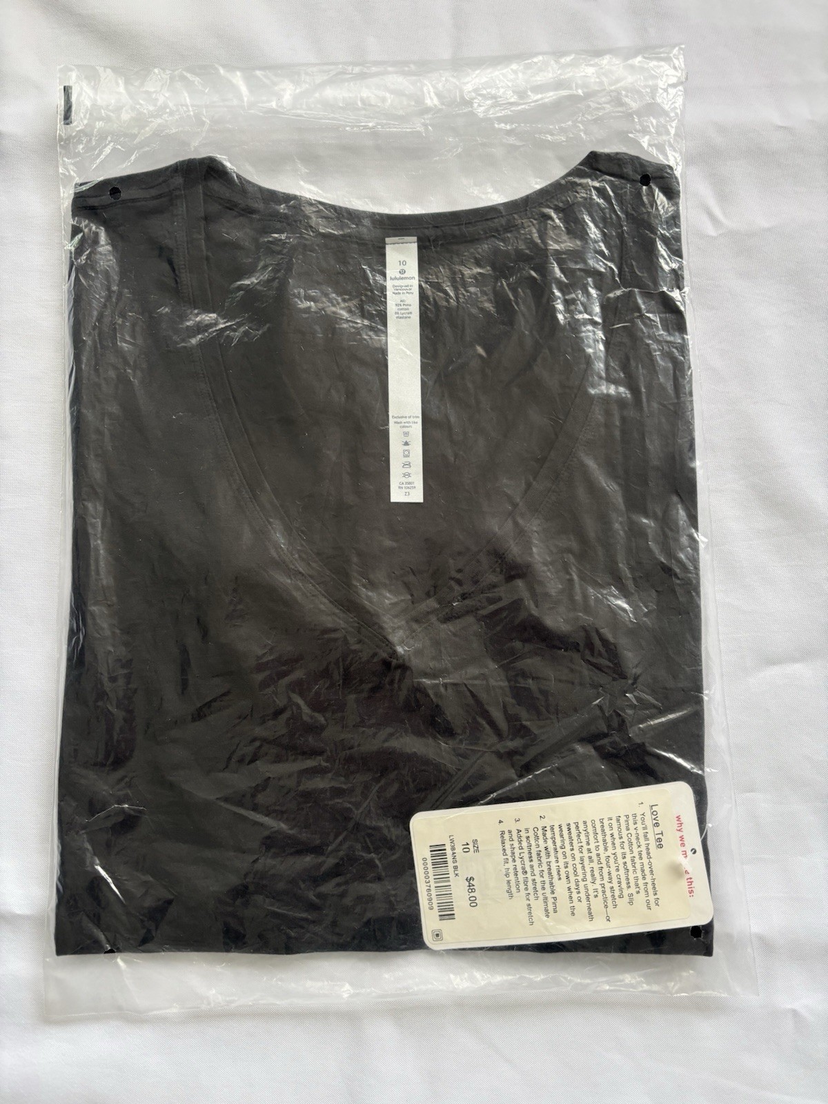 Lululemon Love V-Neck TEE Women (LW3BANS) Color: Black - Size: 10 Lululemon Love V-Neck TEE Women (LW3BANS) Color: Black - Size: 10