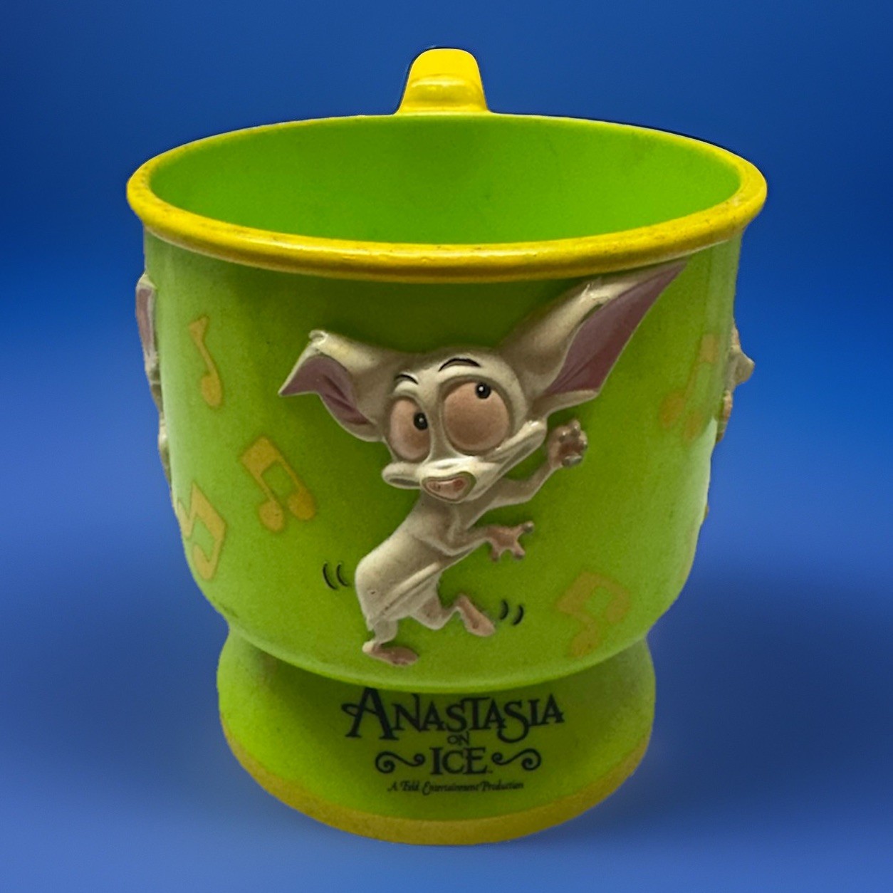 Anastasia On Ice Souvenir goblet Mug Bartok Bat Character Cup Vintage 1998 Rare Anastasia On Ice Souvenir goblet Mug Bartok Bat Character Cup Vintage 1998 Rare