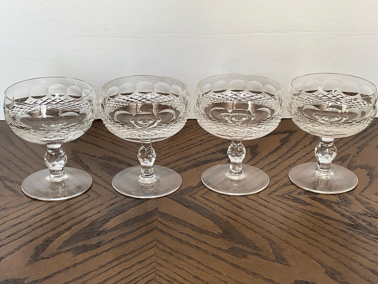 Waterford Colleen Short Stem 4 Champagne Sherbet Glasses 4 3/8\ Waterford Colleen Short Stem 4 Champagne Sherbet Glasses 4 3/8\