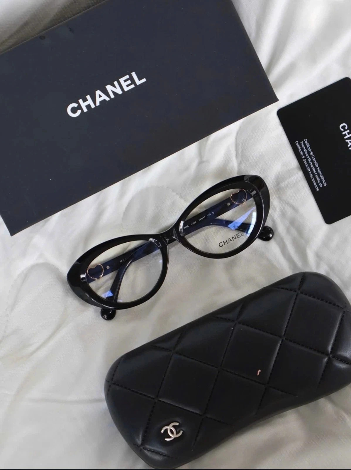 Chanel CH3466 Cat Eye Eyeglasses Frame Black 54-17 140 Women\'s Chanel CH3466 Cat Eye Eyeglasses Frame Black 54-17 140 Women\'s