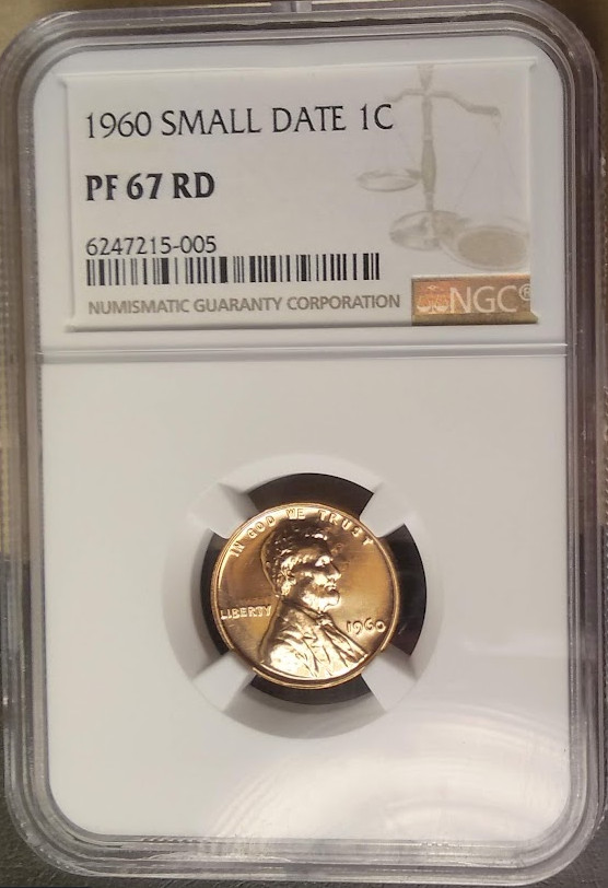:1960-P 1C LINCOLN CENT SMALL-DATE RARE NGC PF 67 RD RED LOW POP HIGHEST-GRADES :1960-P 1C LINCOLN CENT SMALL-DATE RARE NGC PF 67 RD RED LOW POP HIGHEST-GRADES