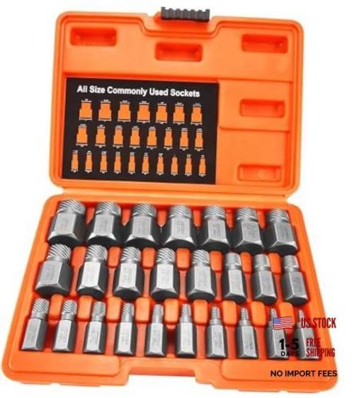 25Pcs Screw Bolt Extractor Set, Multi-Spline Easy Out Kit 25pcs