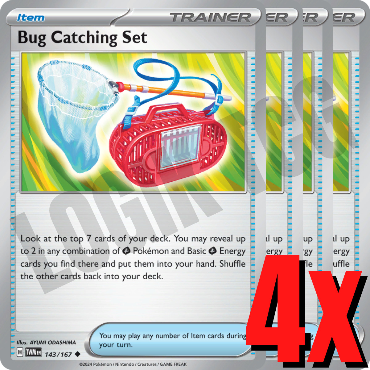 4x Bug Catching Set 143/167 x4 - Twilight Masquerade - Pokemon TCG - Playset 4x Bug Catching Set 143/167 x4 - Twilight Masquerade - Pokemon TCG - Playset