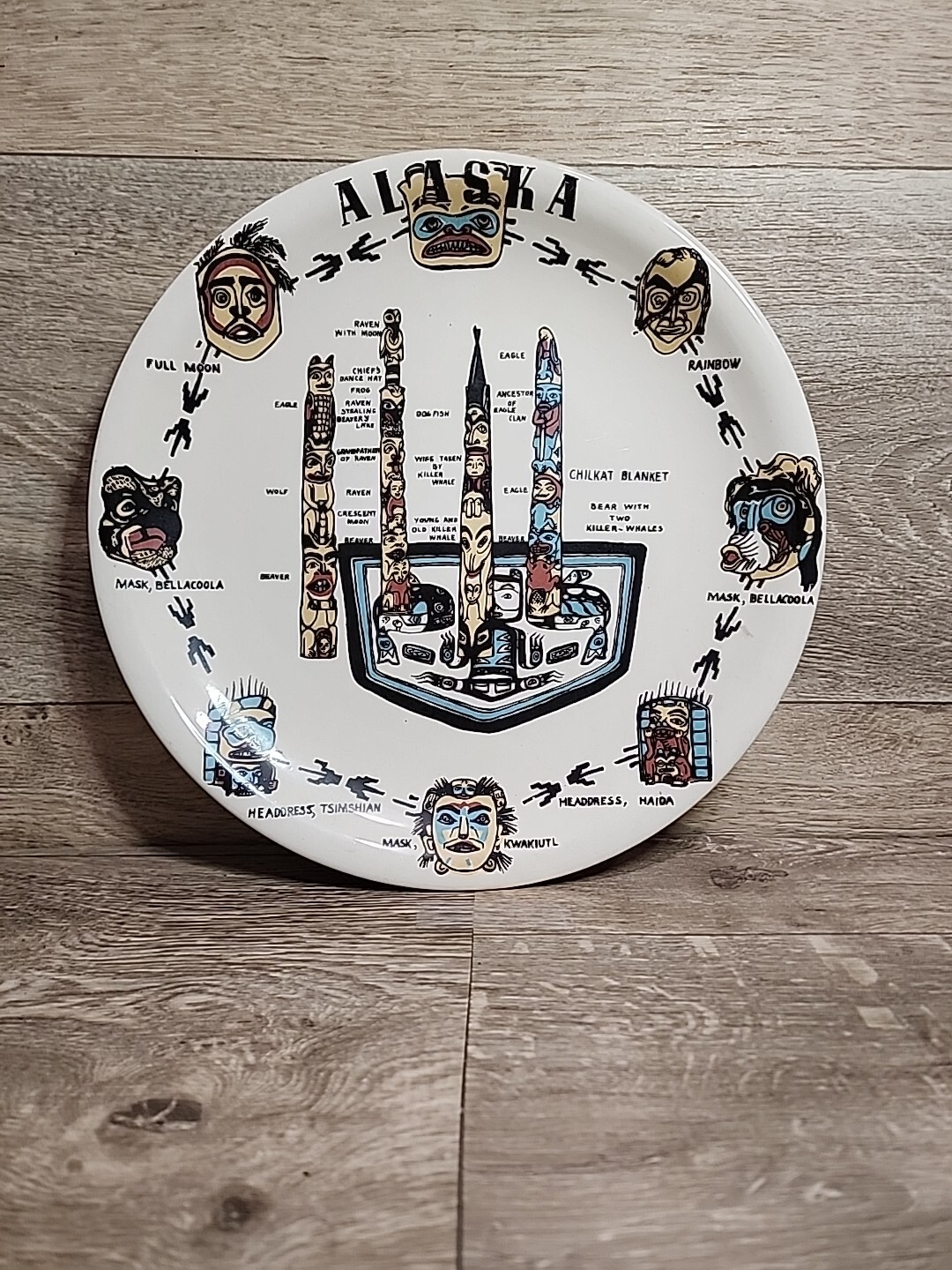 Vintage Alaska Plate - Totem & Haida, Bellacoola, Tsimshain and Kwakiutl Icons