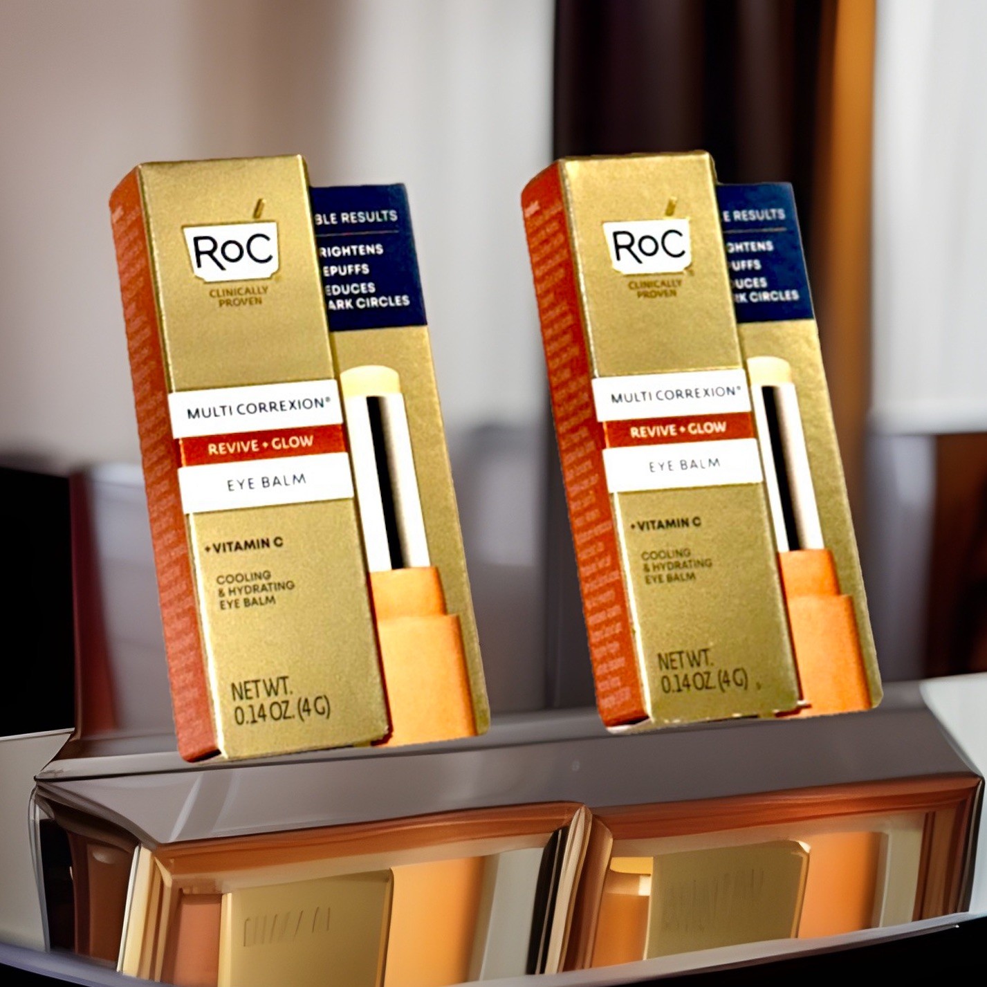 2 Pack RoC Multi Correxion Revive + Glow Eye Balm- 0.14 oz 4g Lot 2 Pack RoC Multi Correxion Revive + Glow Eye Balm- 0.14 oz 4g Lot