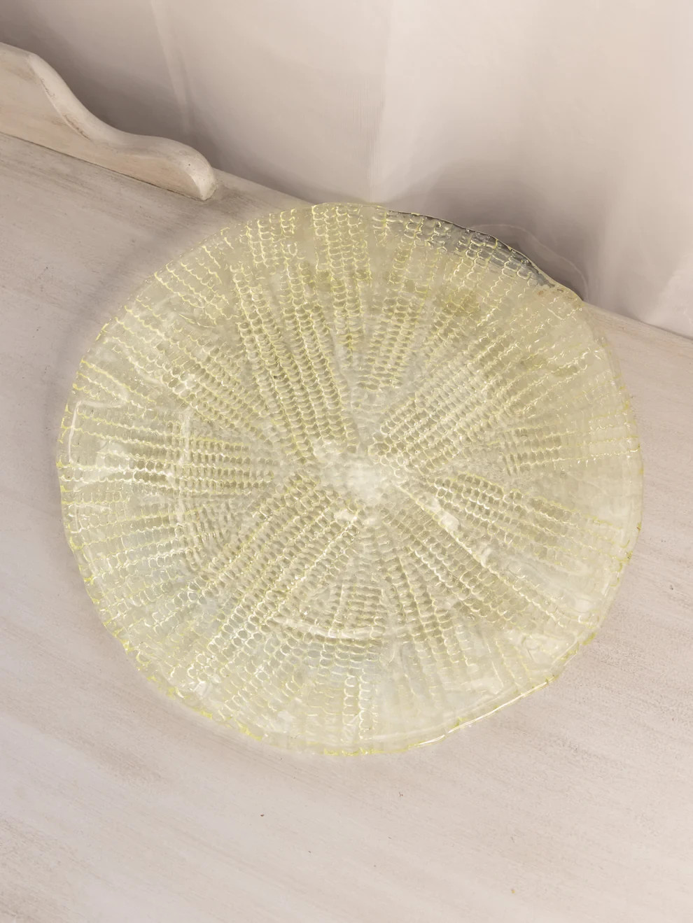 Vintage LE Smith Large Pale Yellow Glass Corn Platter Large Plate Fall Decor