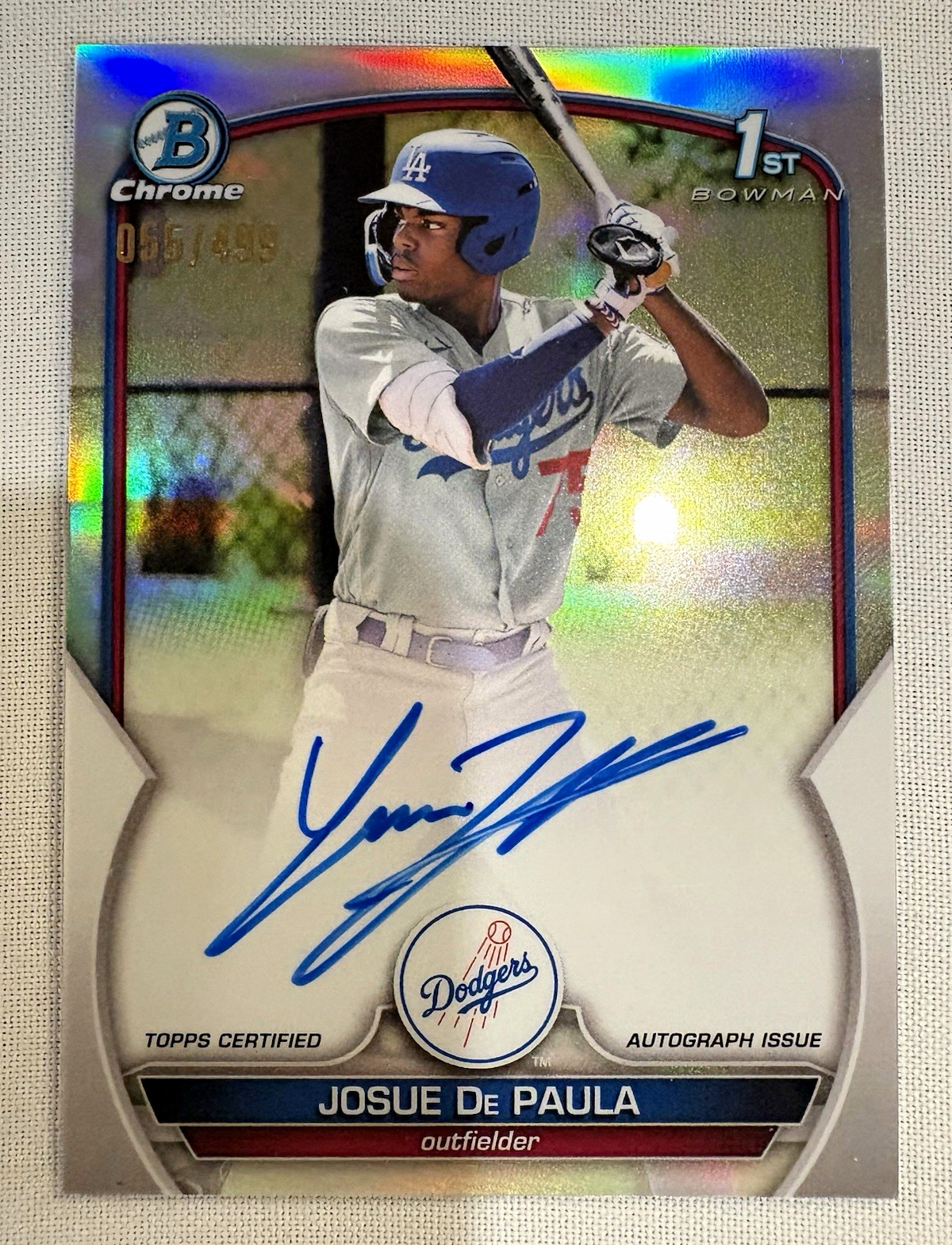 2023 Bowman Chrome Josue De Paula Refractor 1st Auto /499 Dodgers 2023 Bowman Chrome Josue De Paula Refractor 1st Auto /499 Dodgers