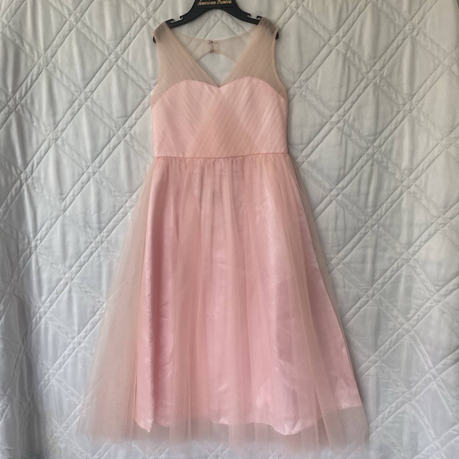 Iefiel Girls Pink Chiffon Maxi Dress Gown Tulle Skirt Sz 4 Princess Pageant New