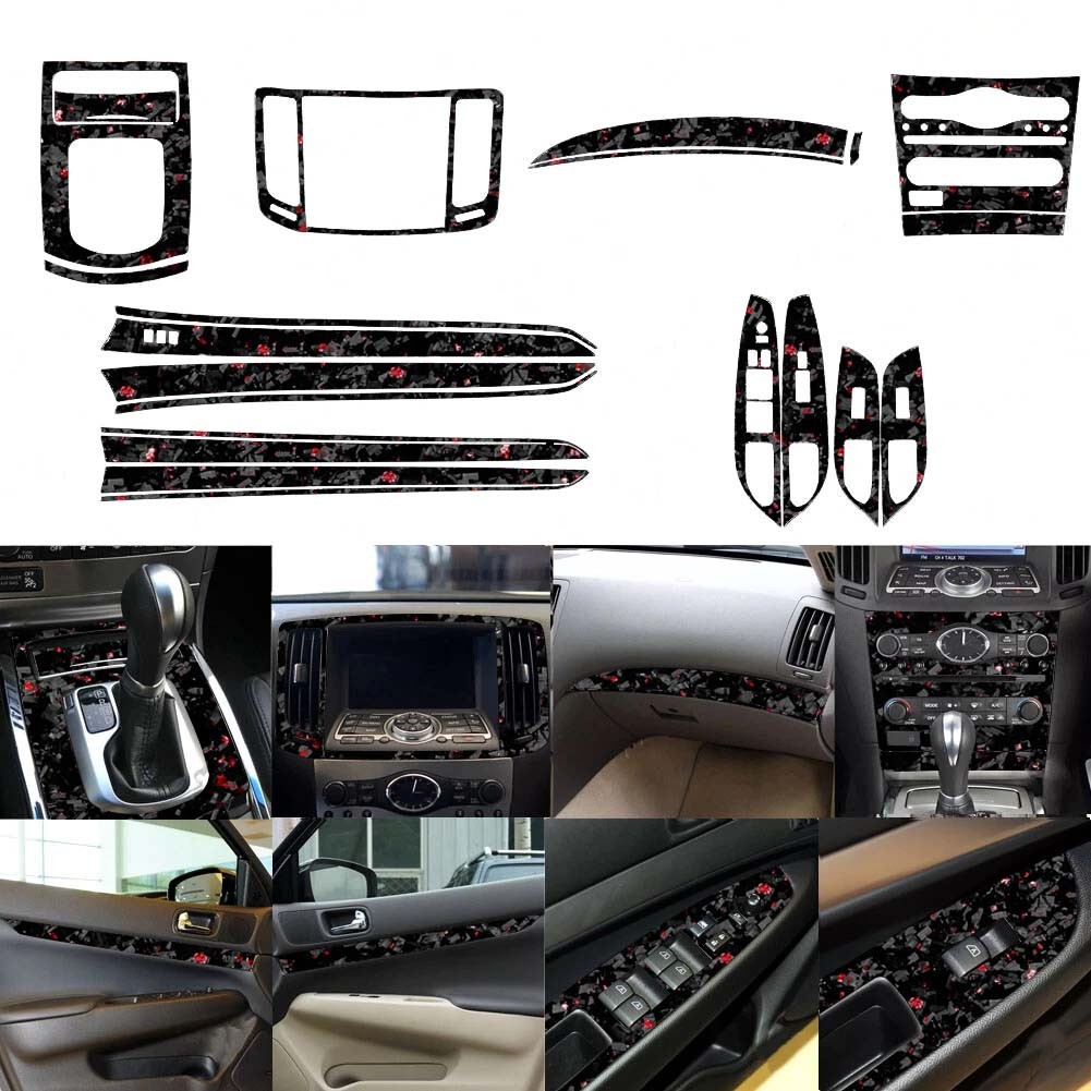 26Pcs Forged red carbon fibre interior trim kit for Infiniti G25 G37 Q60