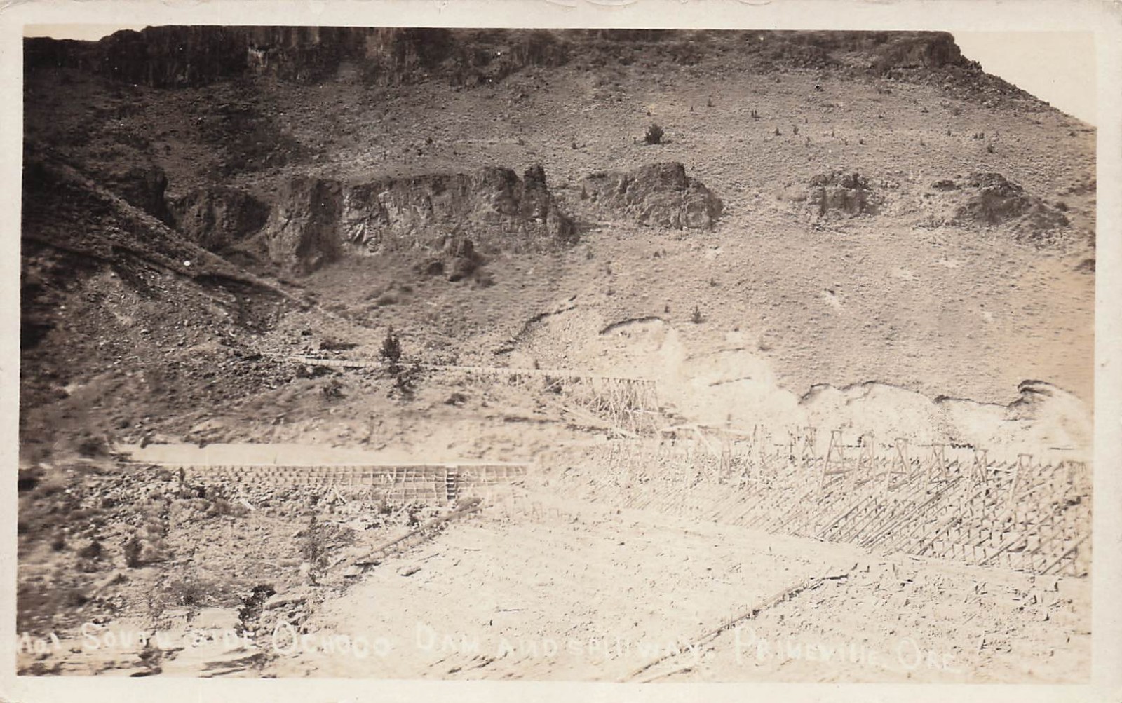 RPPC Prineville Oregon Ochoco Dam Construction Crook County Photo Postcard 31A