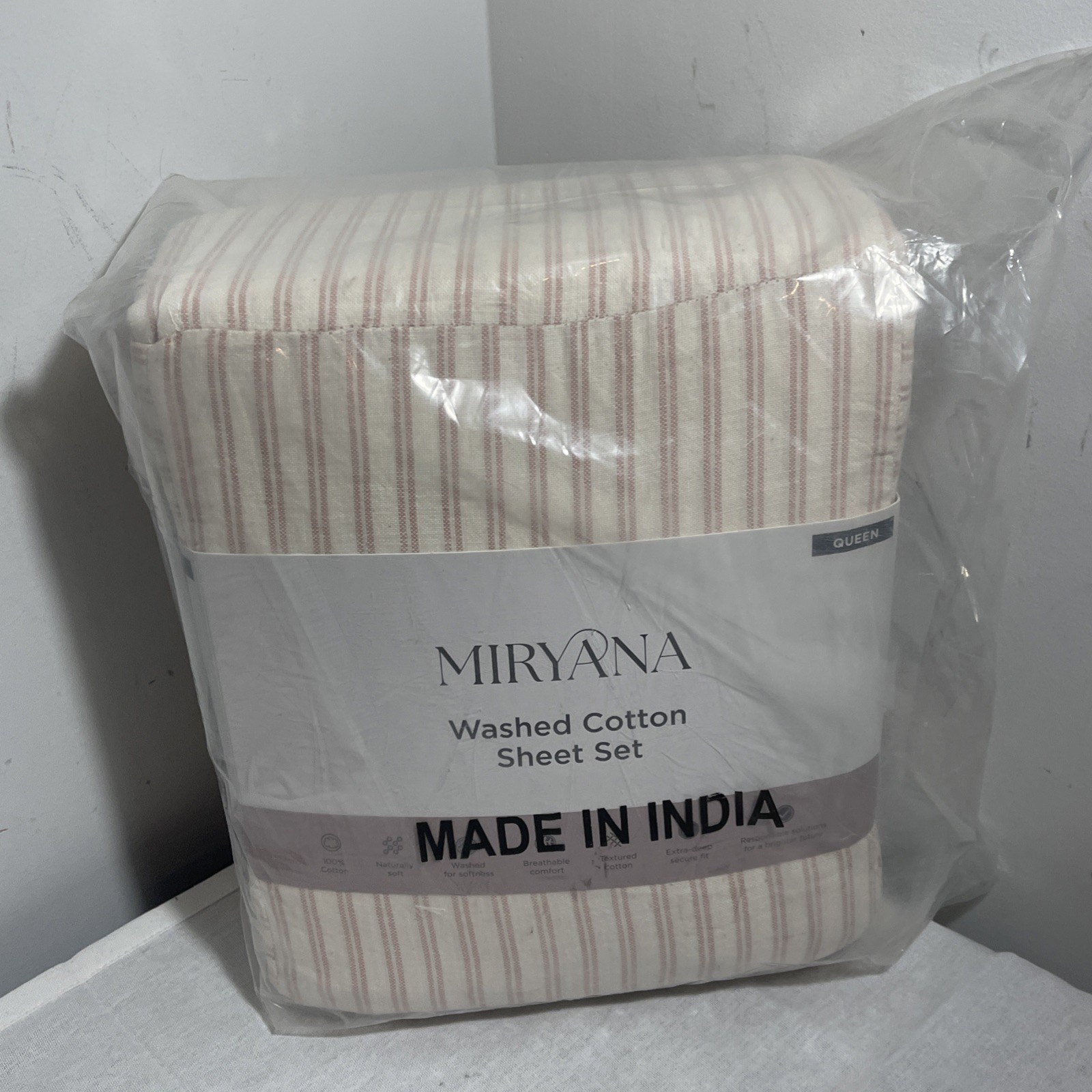NEW Miryana Cotton 4 Pc Sheet Set QUEEN Size in DUSTY ROSE NEW Miryana Cotton 4 Pc Sheet Set QUEEN Size in DUSTY ROSE