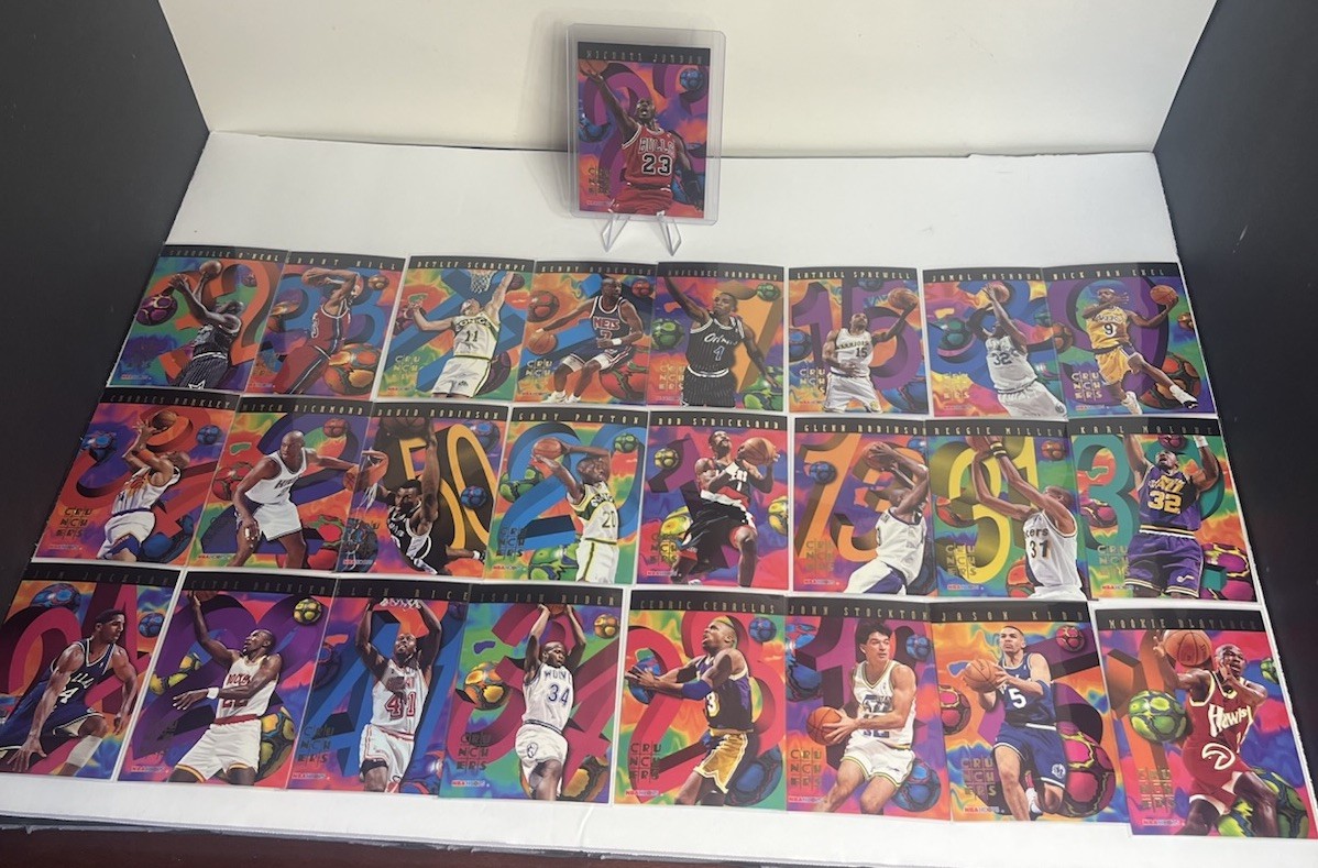 1995-96 NBA Hoops Number Crunchers COMPLETE SET (1-25) w/ MICHAEL JORDAN 🔥 LOOK