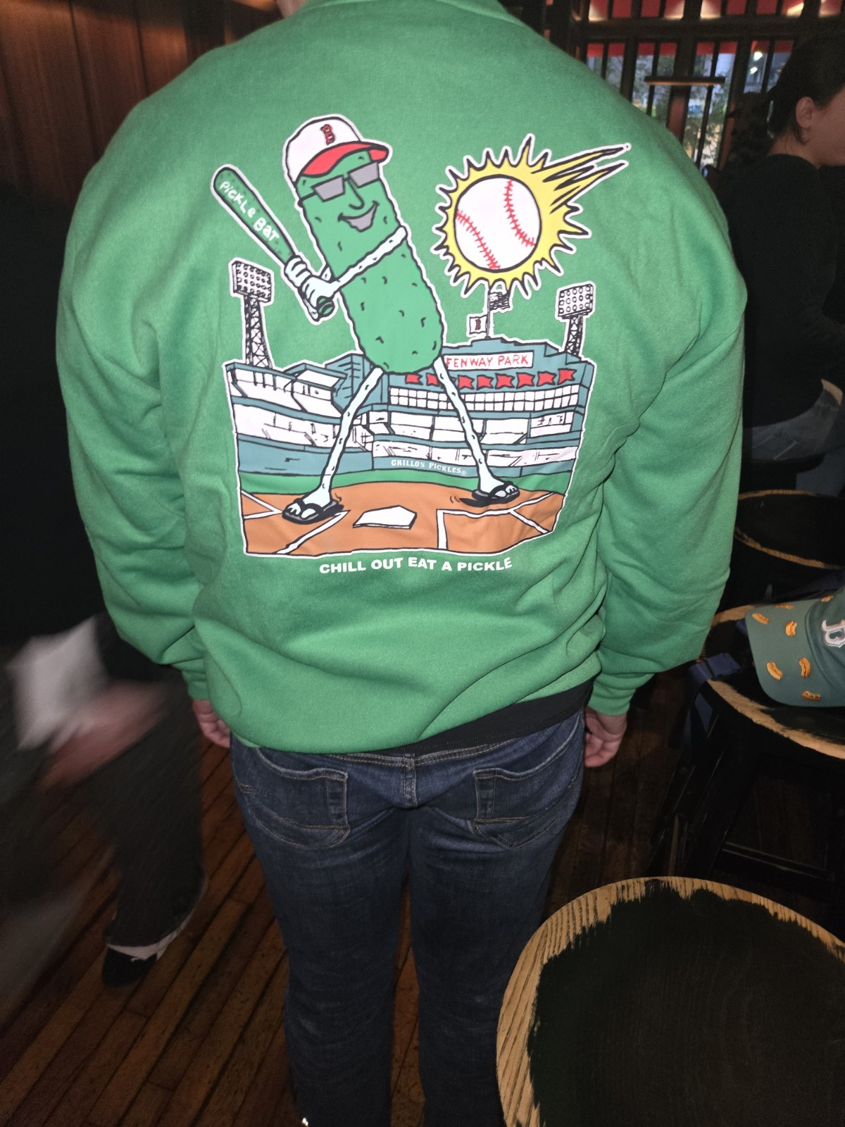 Boston Red Sox x Grillo's Pickles Crewneck Sweatshirt 2026 Fenway Park. MEDIUM 