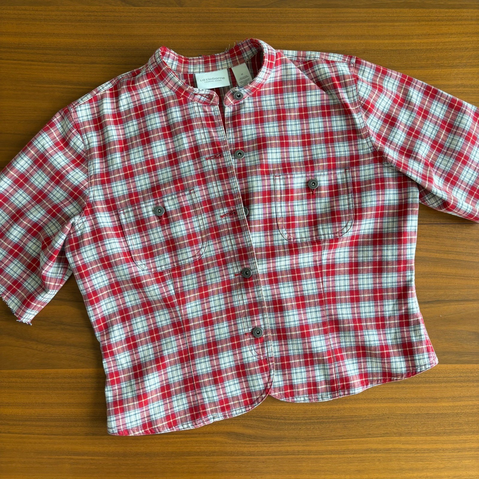 90s Vintage Liz Claiborne Top M Lizwear Cotton Plaid Western Cowgirl Grunge 90s Vintage Liz Claiborne Top M Lizwear Cotton Plaid Western Cowgirl Grunge