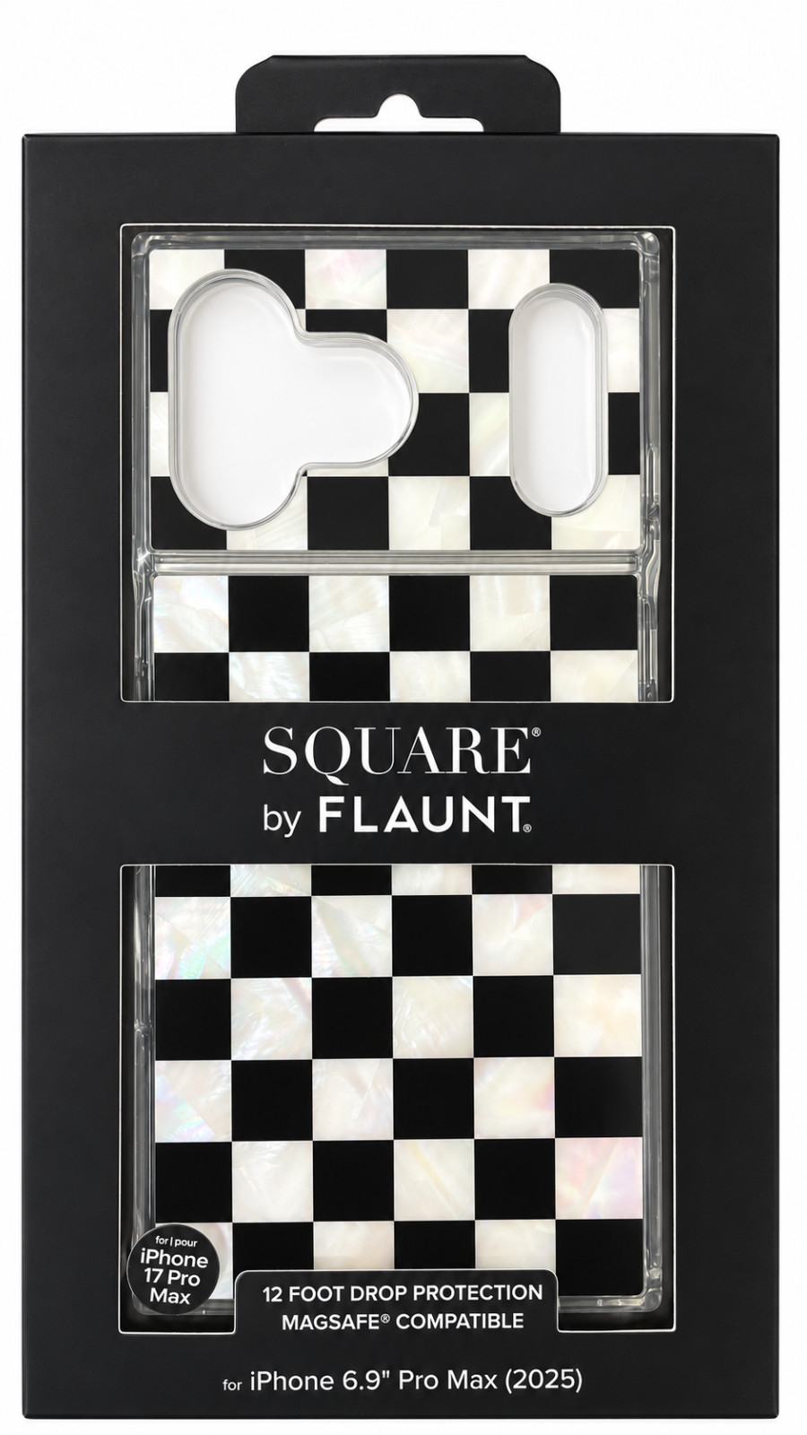 Square by Flaunt iPhone 17 Pro Max Checkered Black/White Chase Square by Flaunt iPhone 17 Pro Max Checkered Black/White Chase