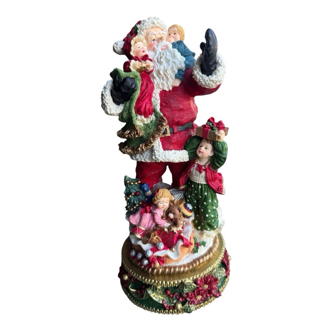 Vintage Classis Musical Christmas Jolly St Nicholas Santa Claus Figurine Elves Vintage Classis Musical Christmas Jolly St Nicholas Santa Claus Figurine Elves