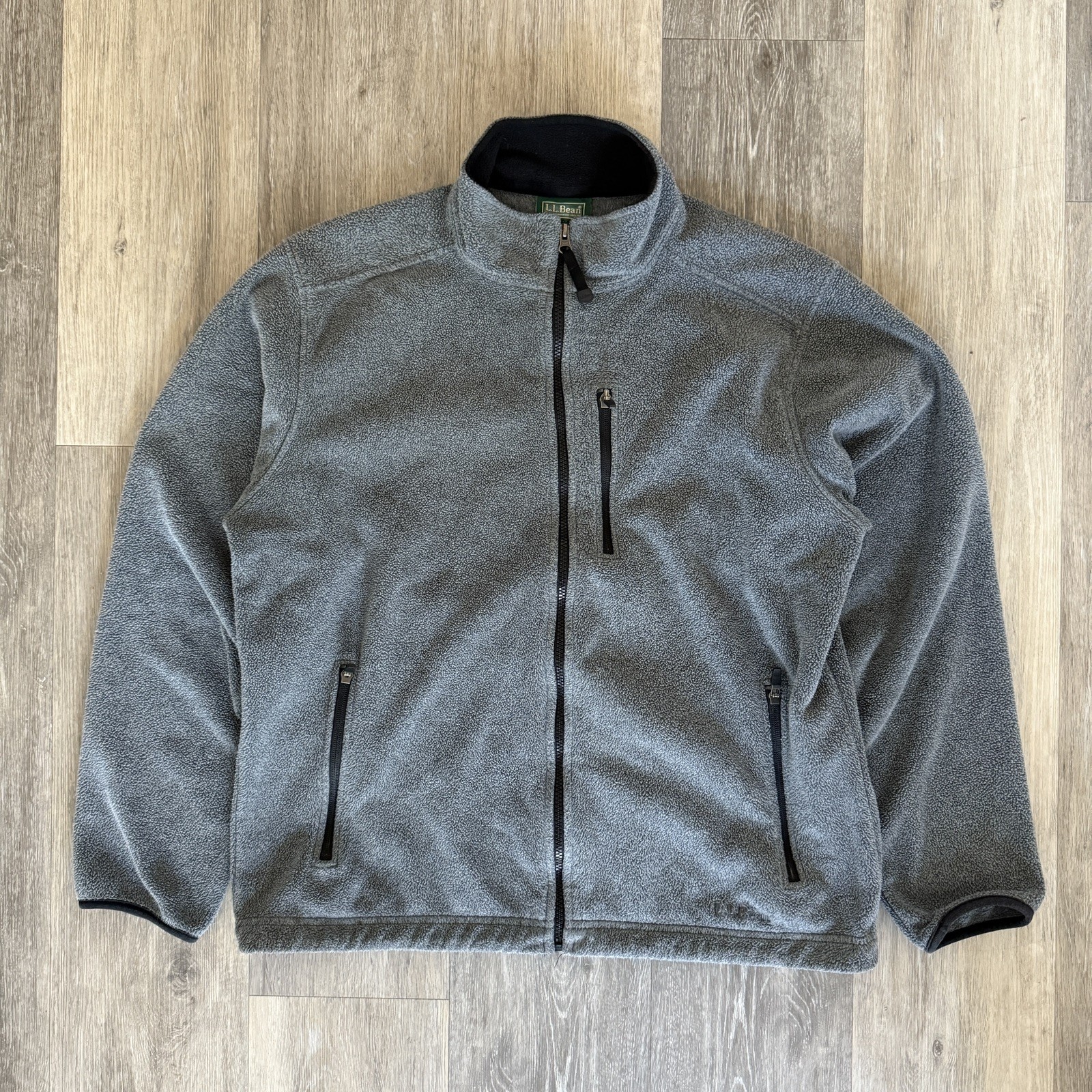 Vintage LL Bean Mens Medium Grey Fleece Full Zip Up Polartec Jacket, Retro Y2K Vintage LL Bean Mens Medium Grey Fleece Full Zip Up Polartec Jacket, Retro Y2K
