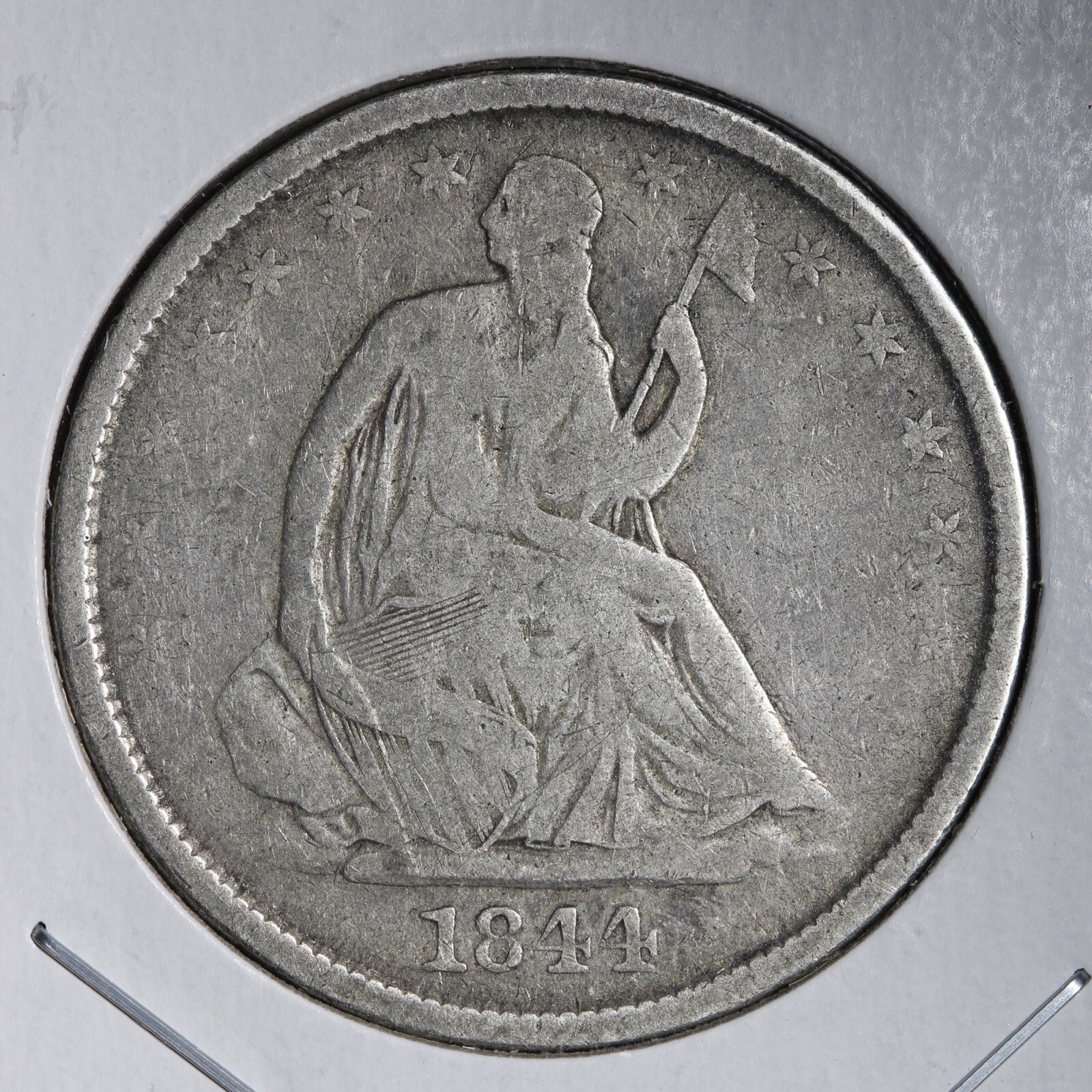 1844-O REV DIE CRACK Seated Liberty Silver Half Dollar CHOICE FINE E274 AHM