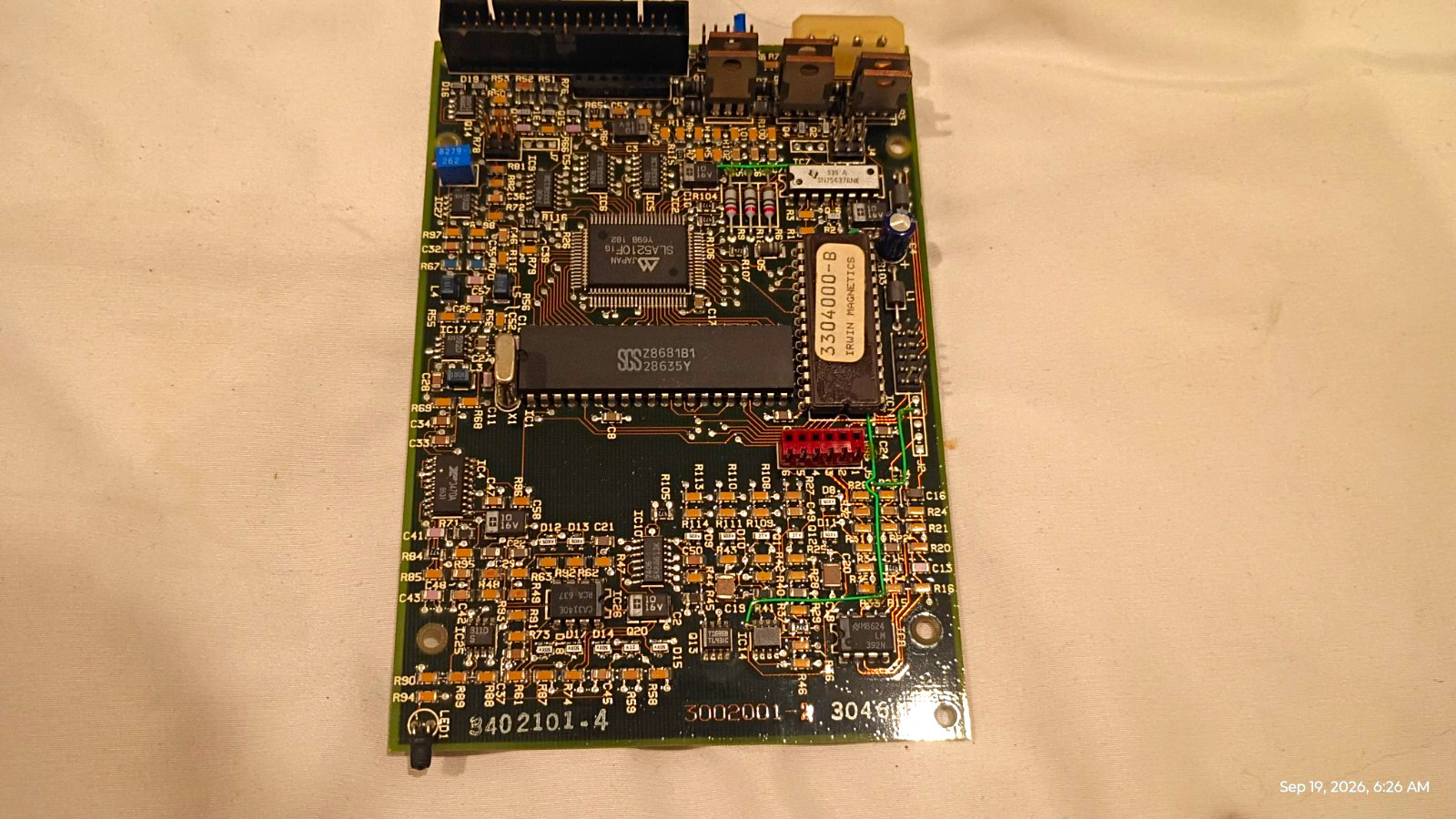 Vintage 1986 Irwin Magnetics Tape Drive Controller PCB 3304000-B 3402101-4