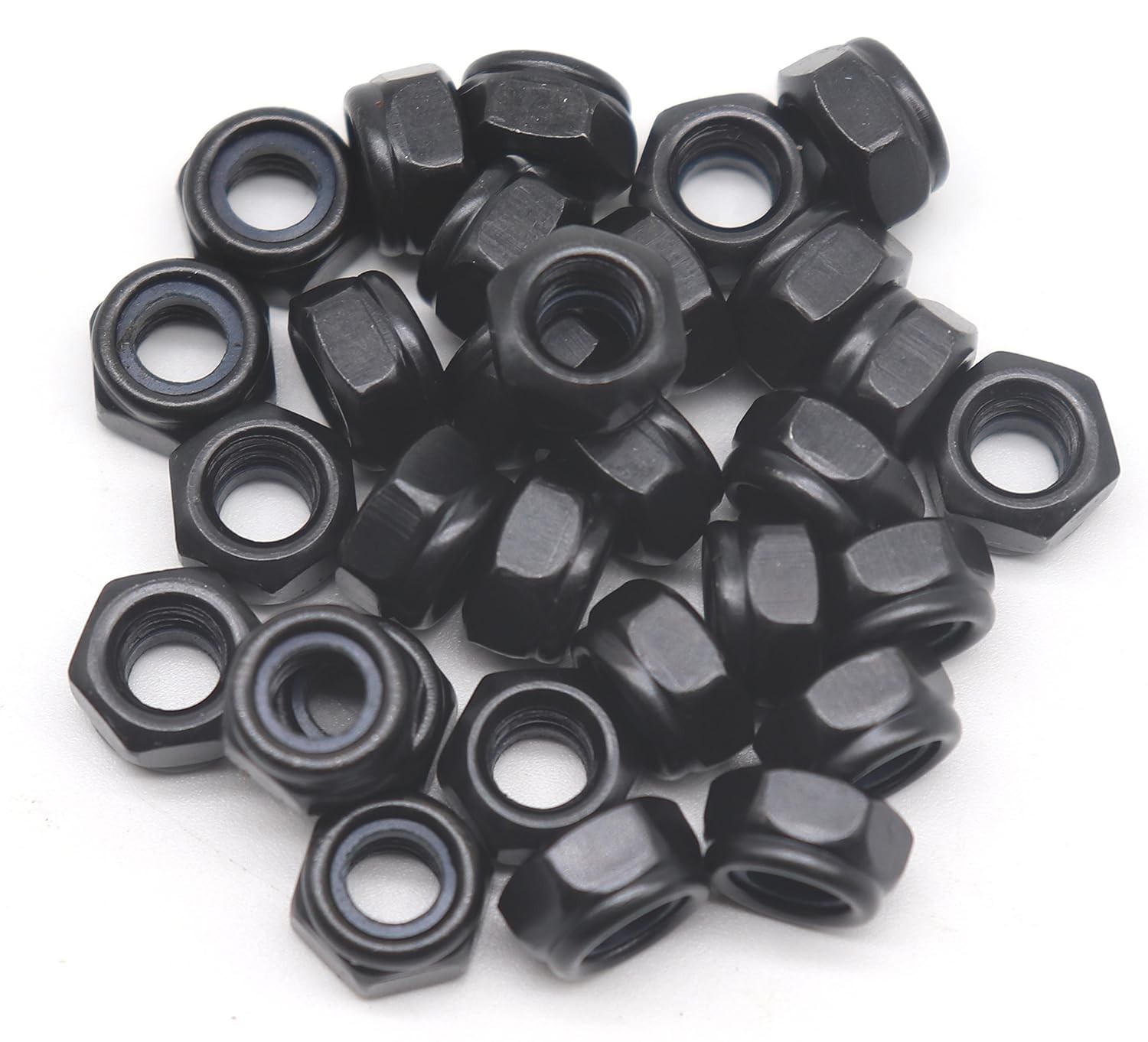 60Pcs M6-1.0Mm Black Zinc Plated Nylock Nylon Inserted Hex Self Lock Nuts(M6)
