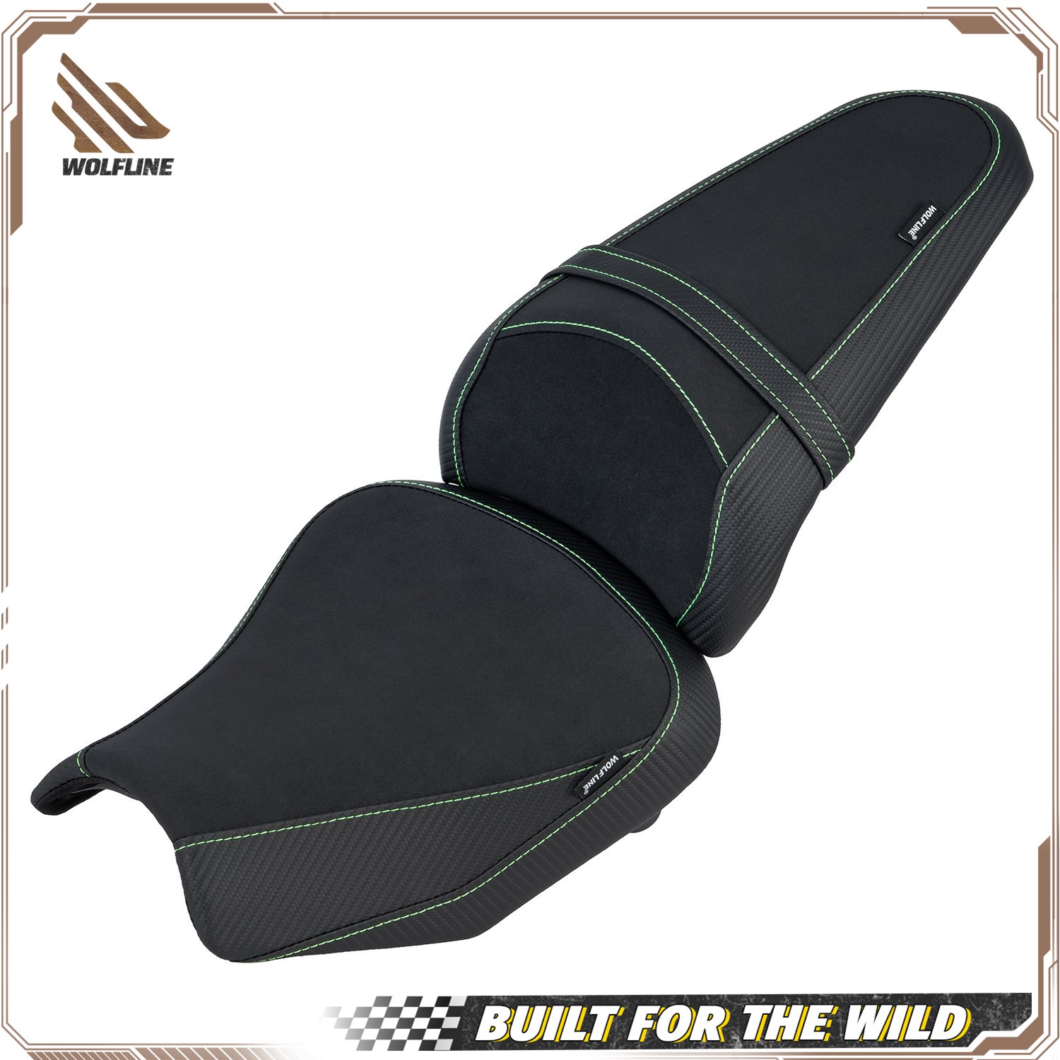 WOLFLINE Rider Passenger Seat for Kawasaki Ninja 650 & Z650 2017-2026 Comfort