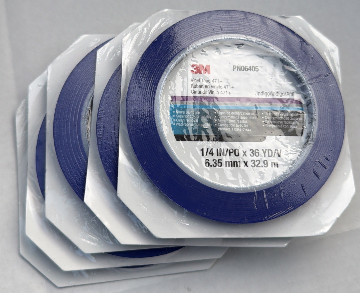 5 Rolls - 3M Vinyl Tape 471+ 1/4 in x 36 yd PN6405 5 Rolls - 3M Vinyl Tape 471+ 1/4 in x 36 yd PN6405