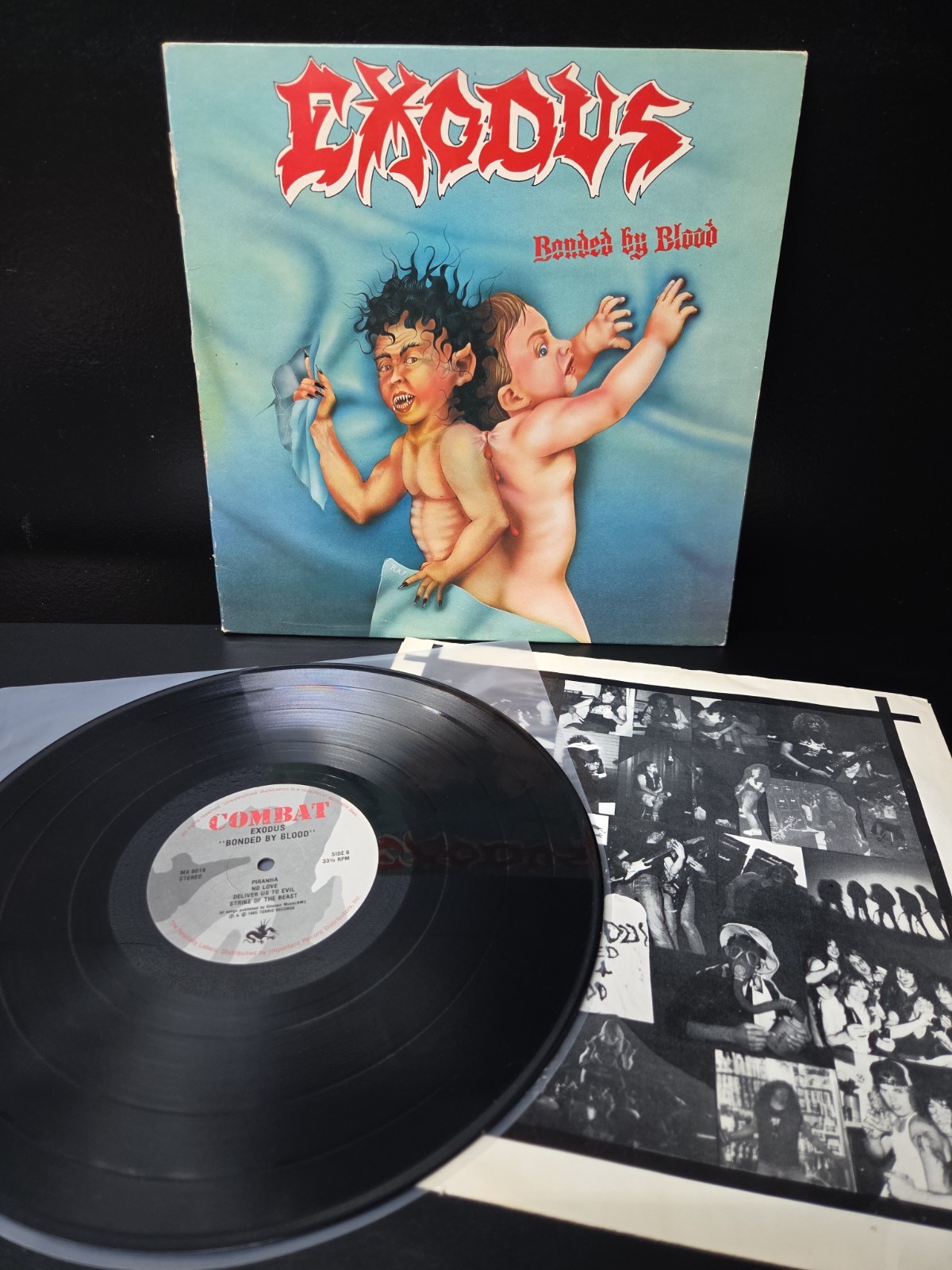 Exodus Bonded By Blood Lp Vinyl 1985 1st Press W/Insert VG+/EX Wax Exodus Bonded By Blood Lp Vinyl 1985 1st Press W/Insert VG+/EX Wax