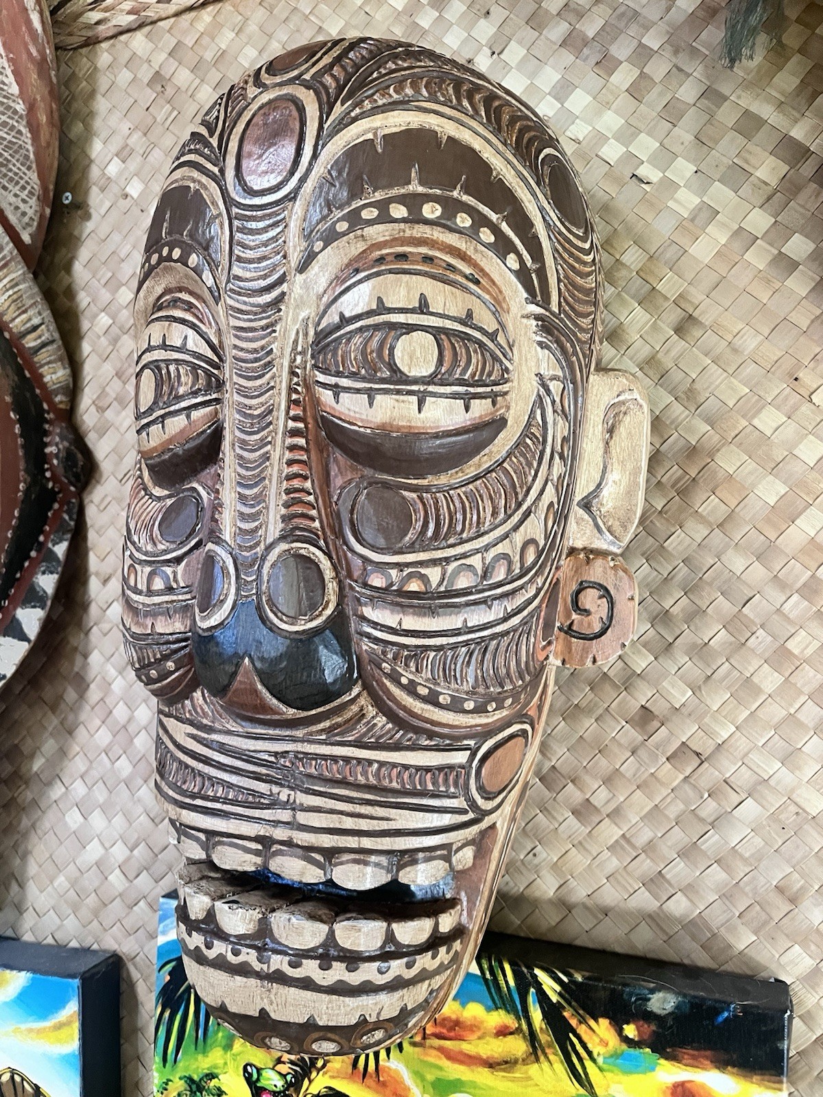 Traditional Tattooed PNG Tiki Mask by Smokin' Tikis Hawaii Oceanic Traditional Tattooed PNG Tiki Mask by Smokin' Tikis Hawaii Oceanic