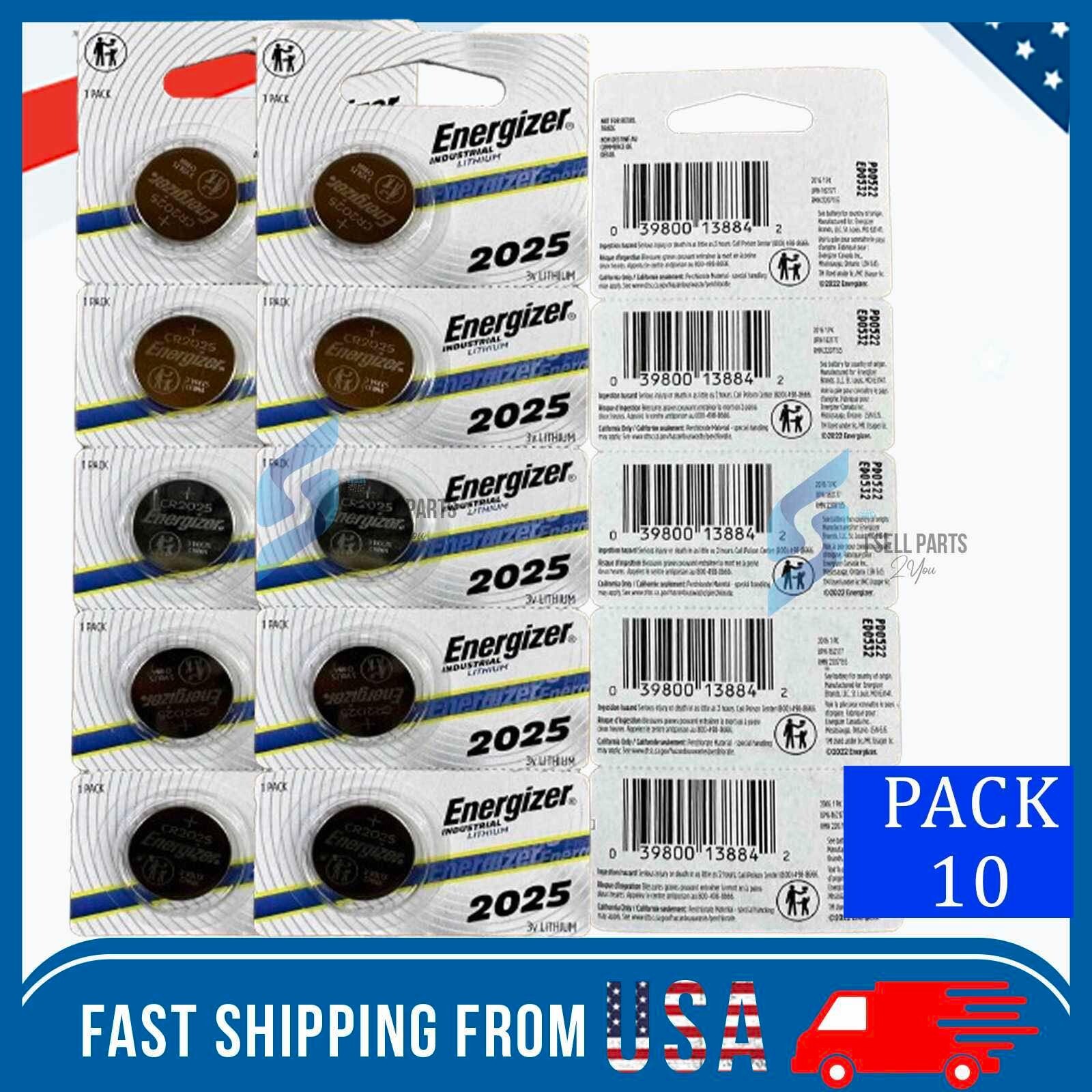 10 Pack Fresh Energizer ECR 2025 CR 2025 Lithium 3V Battery CR2025 Expire 2033