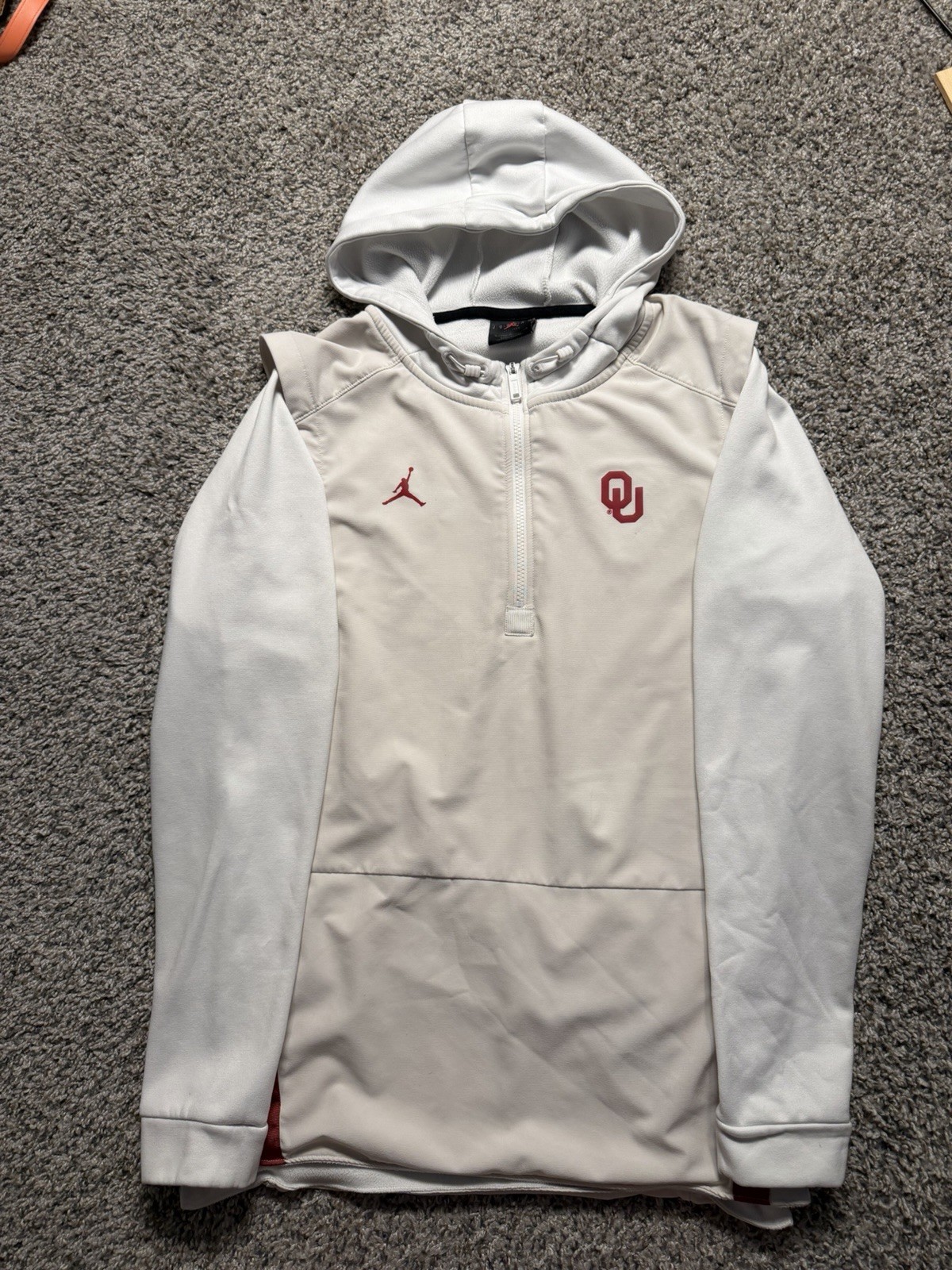 Oklahoma Sooners Hoodie Mens Small Jordan Pregame Pullover Jacket OU SEC Nike
