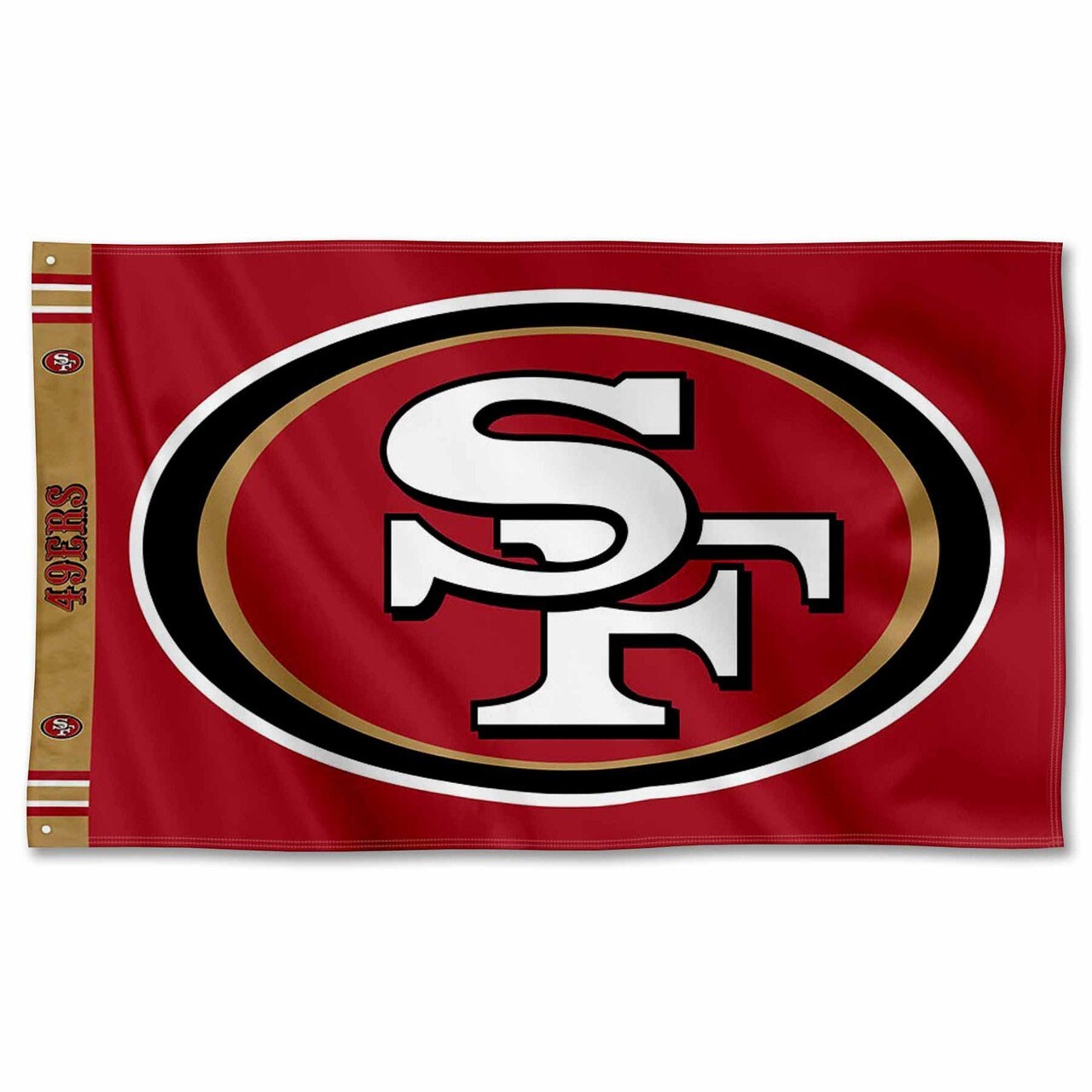 San Francisco 49ers Football 3x5 ft Team & Name Logo Flag - NFL Gift Banner San Francisco 49ers Football 3x5 ft Team & Name Logo Flag - NFL Gift Banner