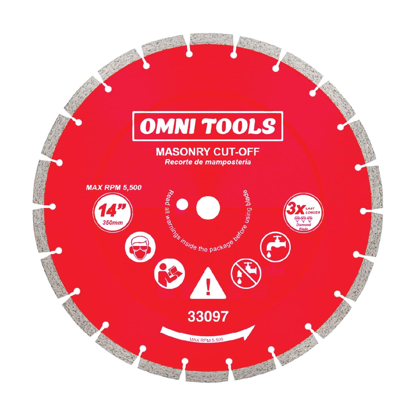 Omni Tools 14 Inch Diamond Saw Blade Concrete Cutting Blade for Masonry, Brick Omni Tools 14 Inch Diamond Saw Blade Concrete Cutting Blade for Masonry, Brick