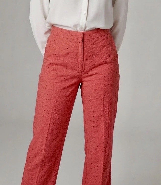 NWT Talbots Signature Women’s Size 12W Pink Eyelet Cotton Blend Ankle Pant NWT Talbots Signature Women’s Size 12W Pink Eyelet Cotton Blend Ankle Pant