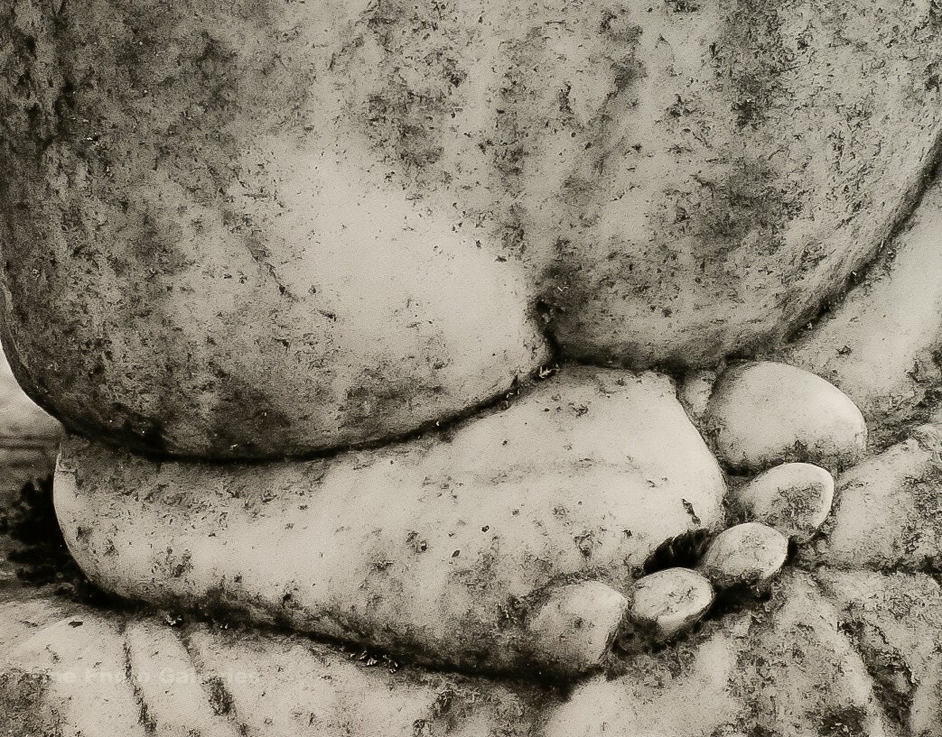 1960/72 Vintage ANSEL ADAMS Gravestone Statue Foot Toe Sculpture Photo On 11X14